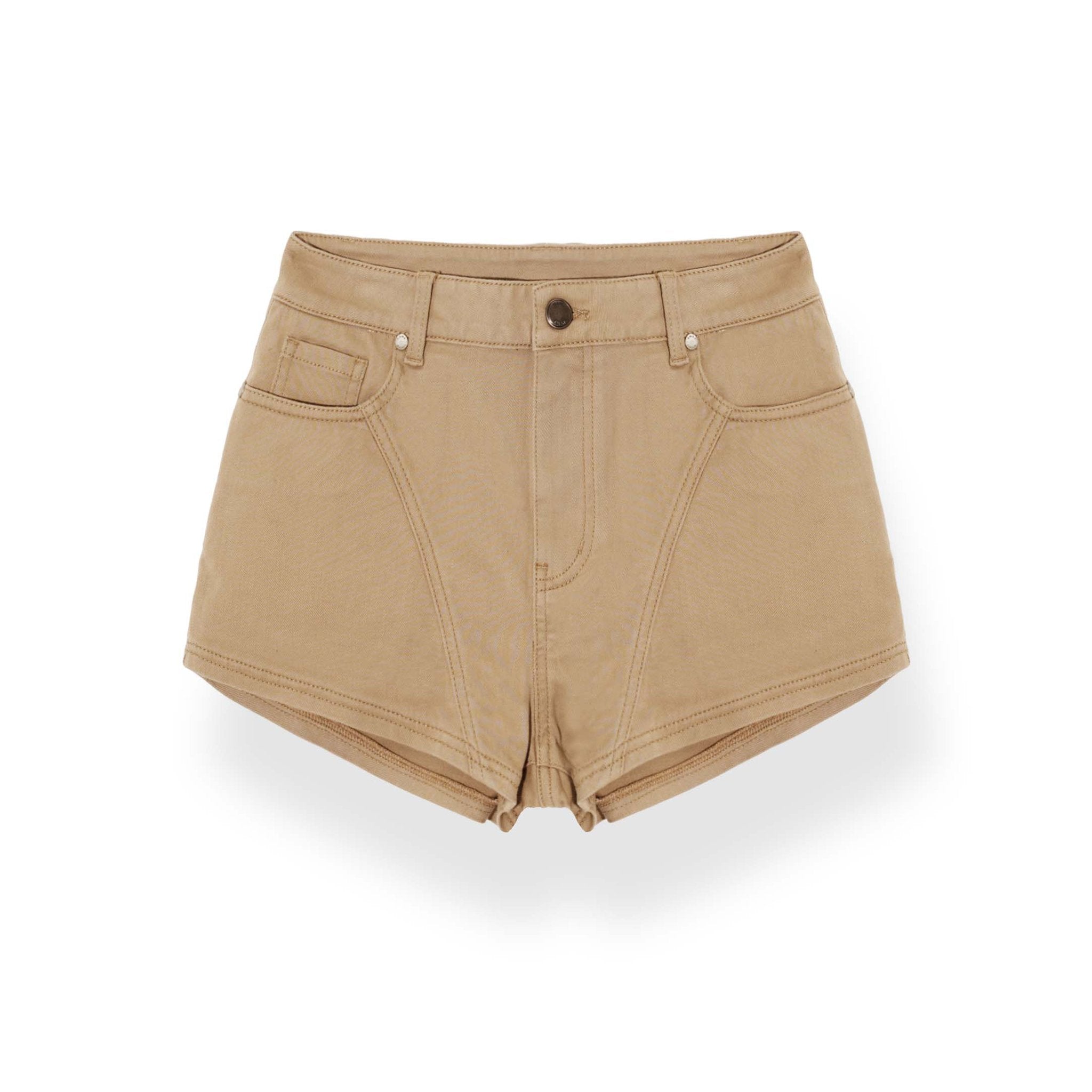 NAWS Low Rise Stretch Denim Shorts Apricot | MADA IN CHINA