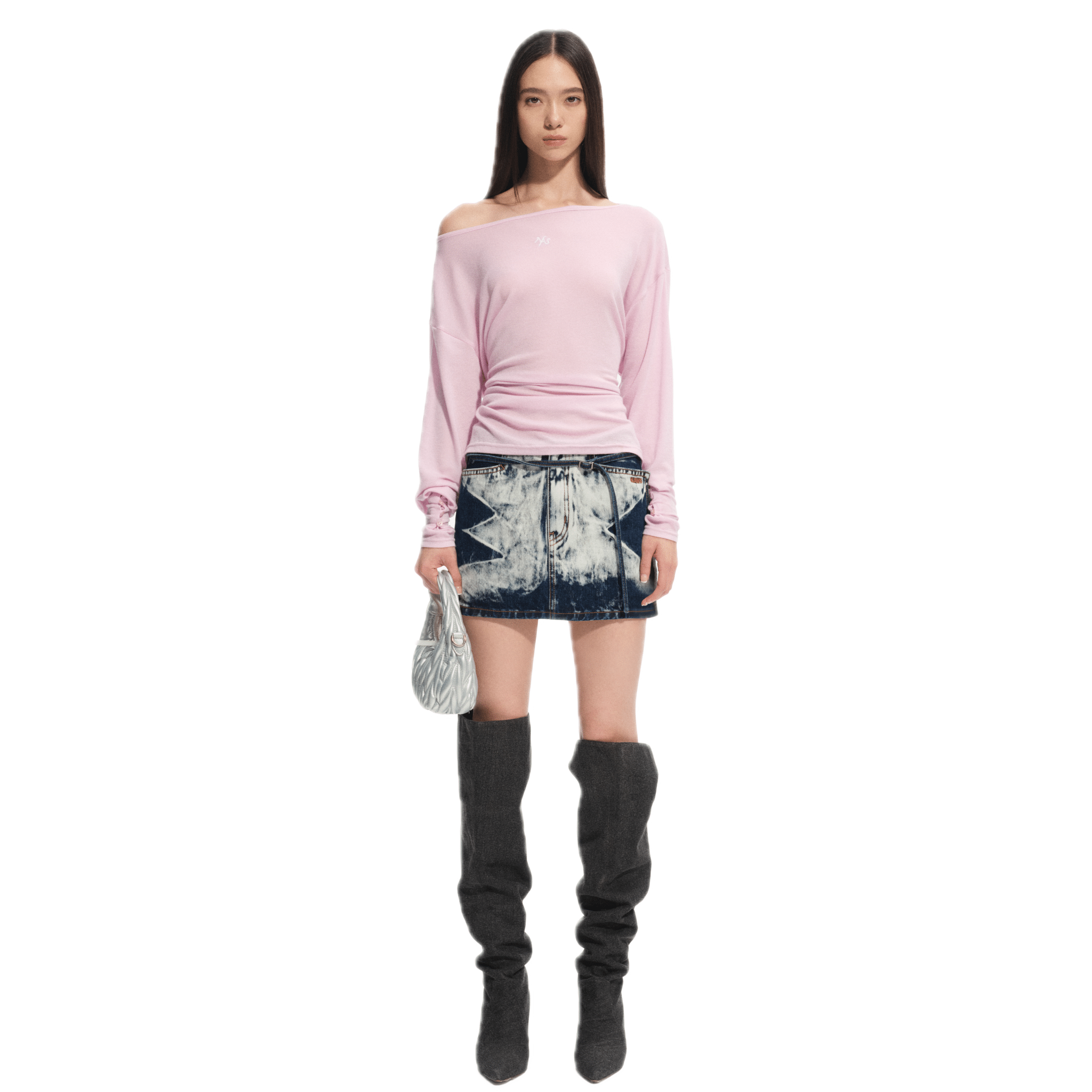 NAWS Luce Long - sleeved TEE in Soft Mist Pink | MADAX
