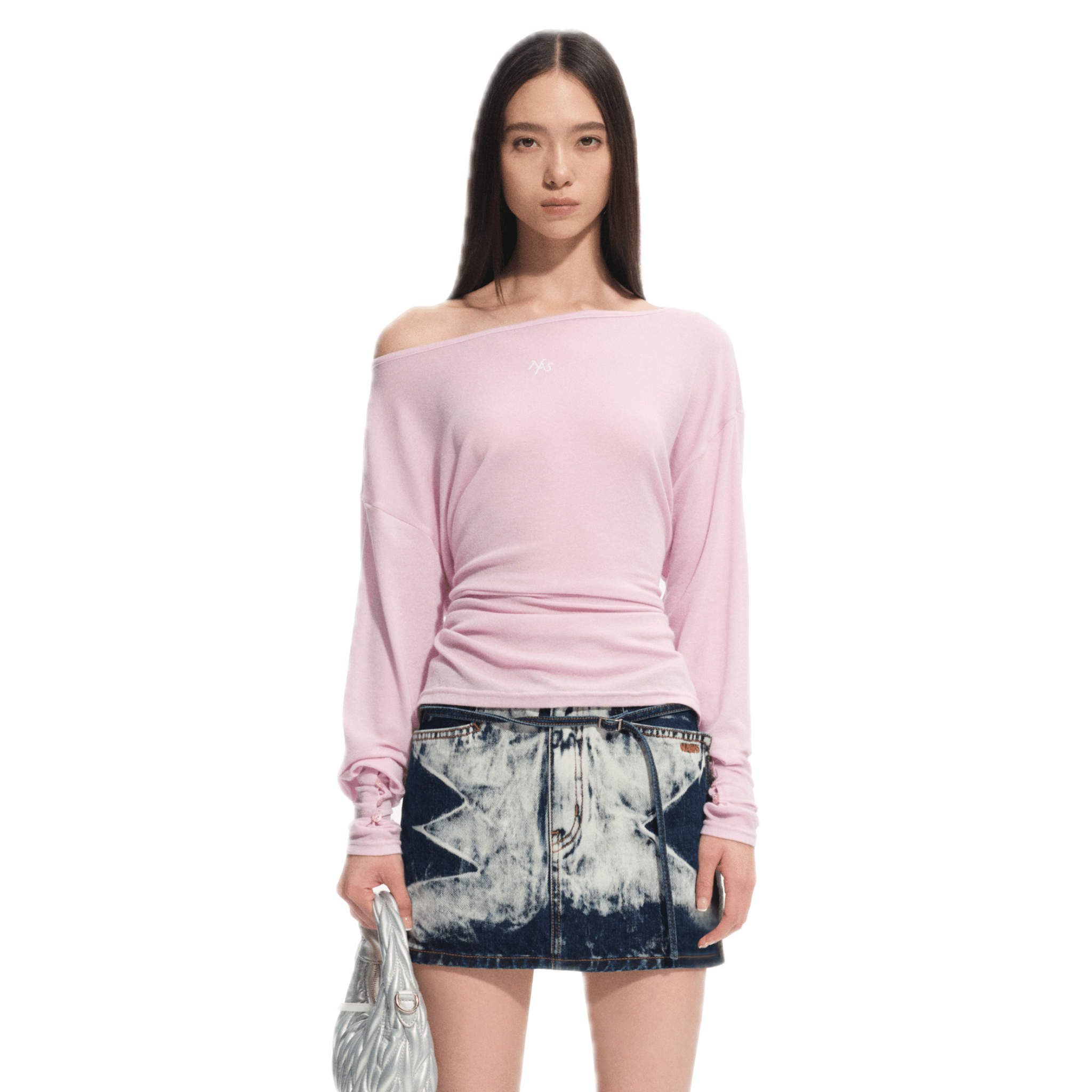 NAWS Luce Long - sleeved TEE in Soft Mist Pink | MADAX