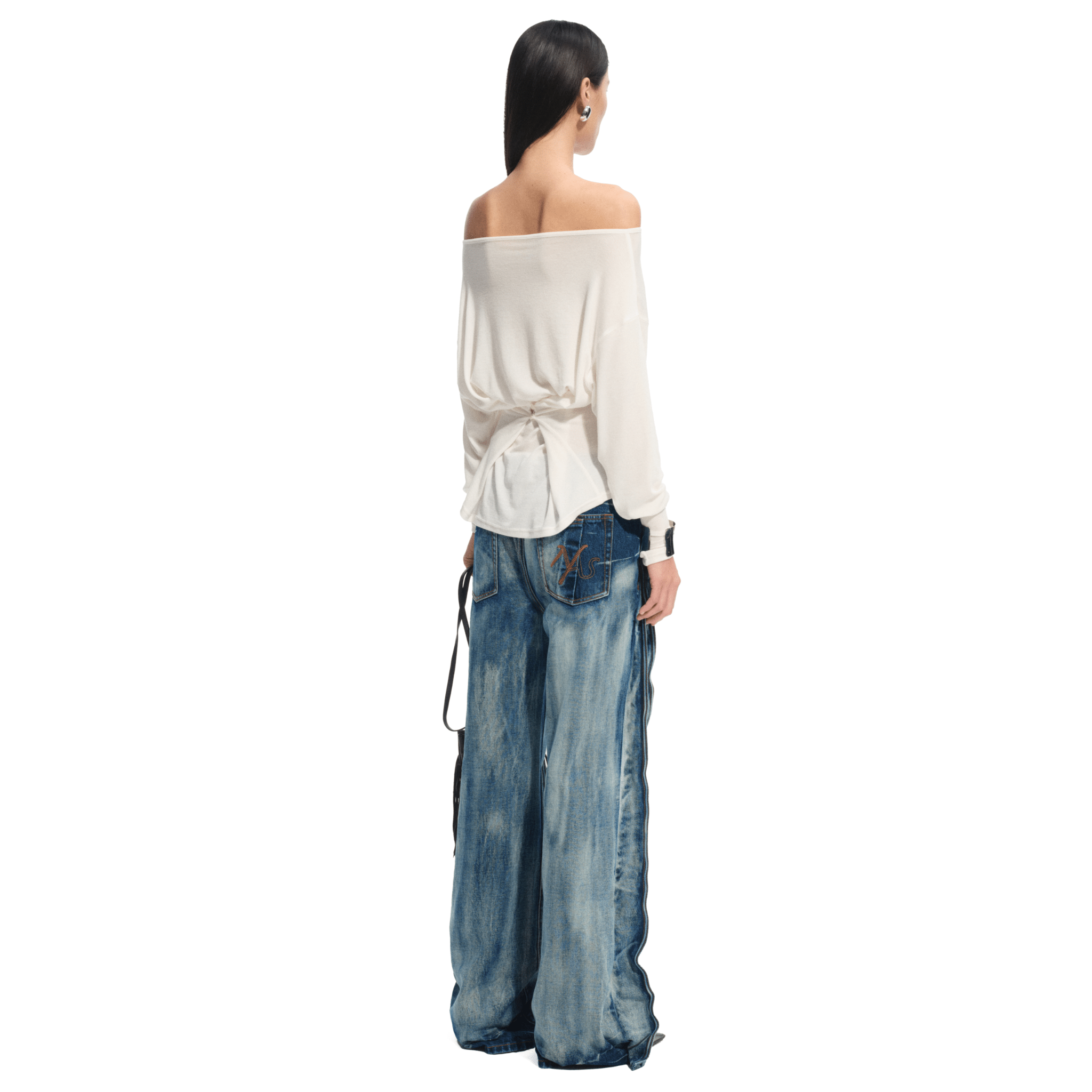 NAWS Lucerne Long - sleeved TEE in Cream White | MADAX