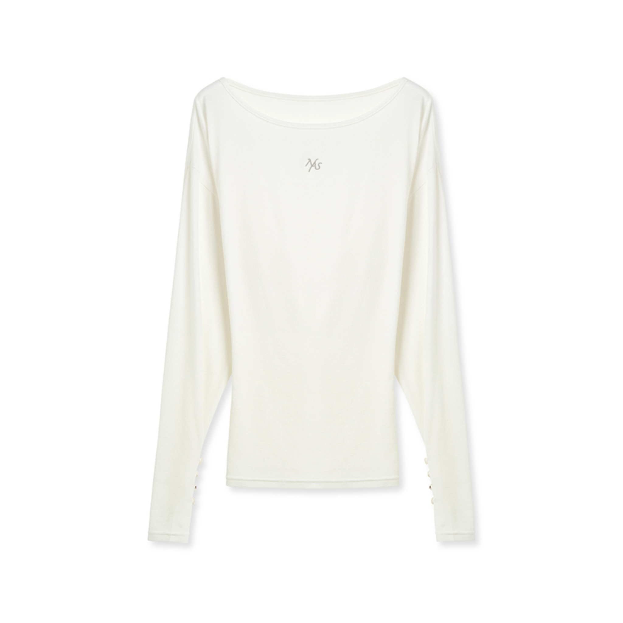 NAWS Lucerne Long - sleeved TEE in Cream White | MADAX