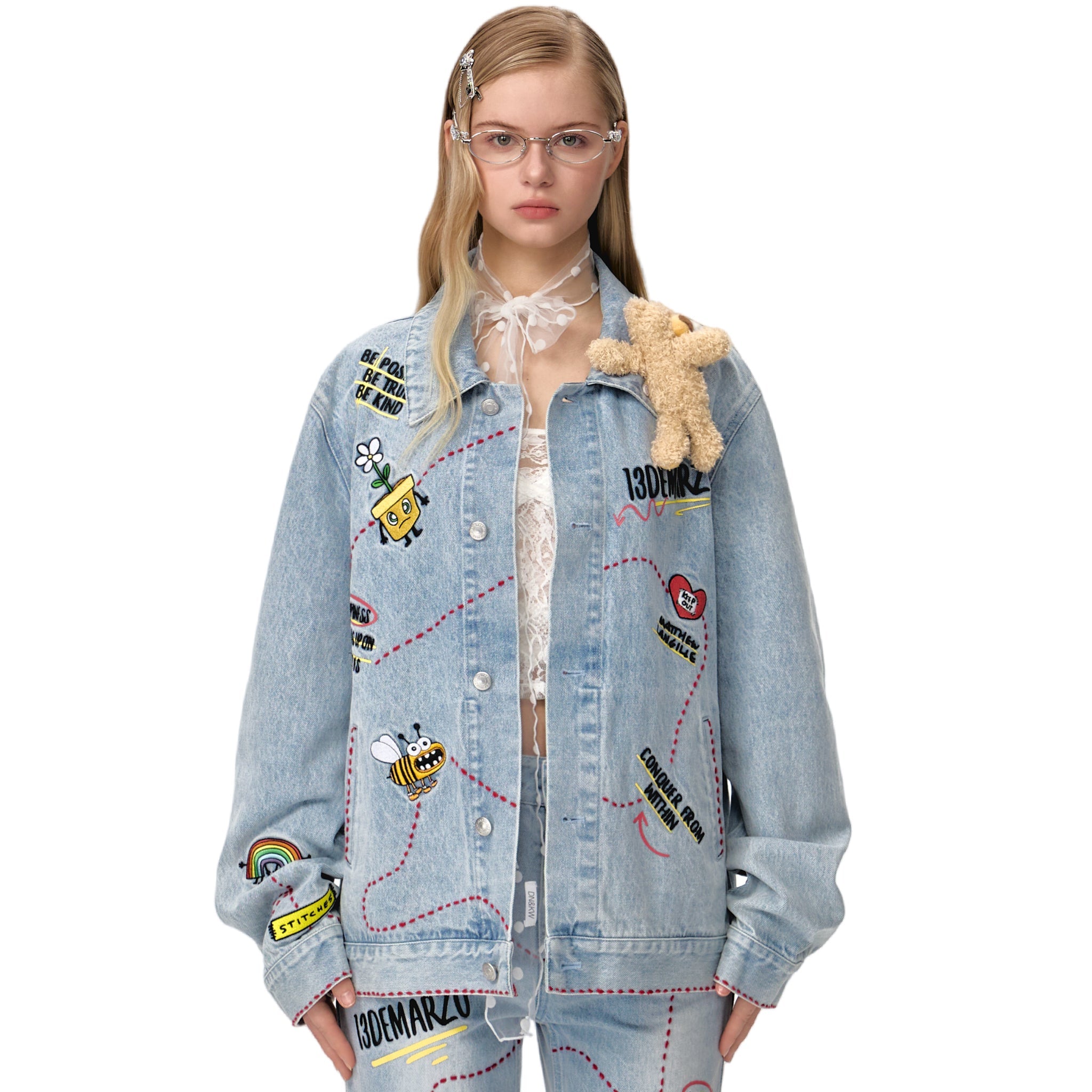 13DE MARZO Matthew Langille Bear Travel Denim Jacket | MADAX