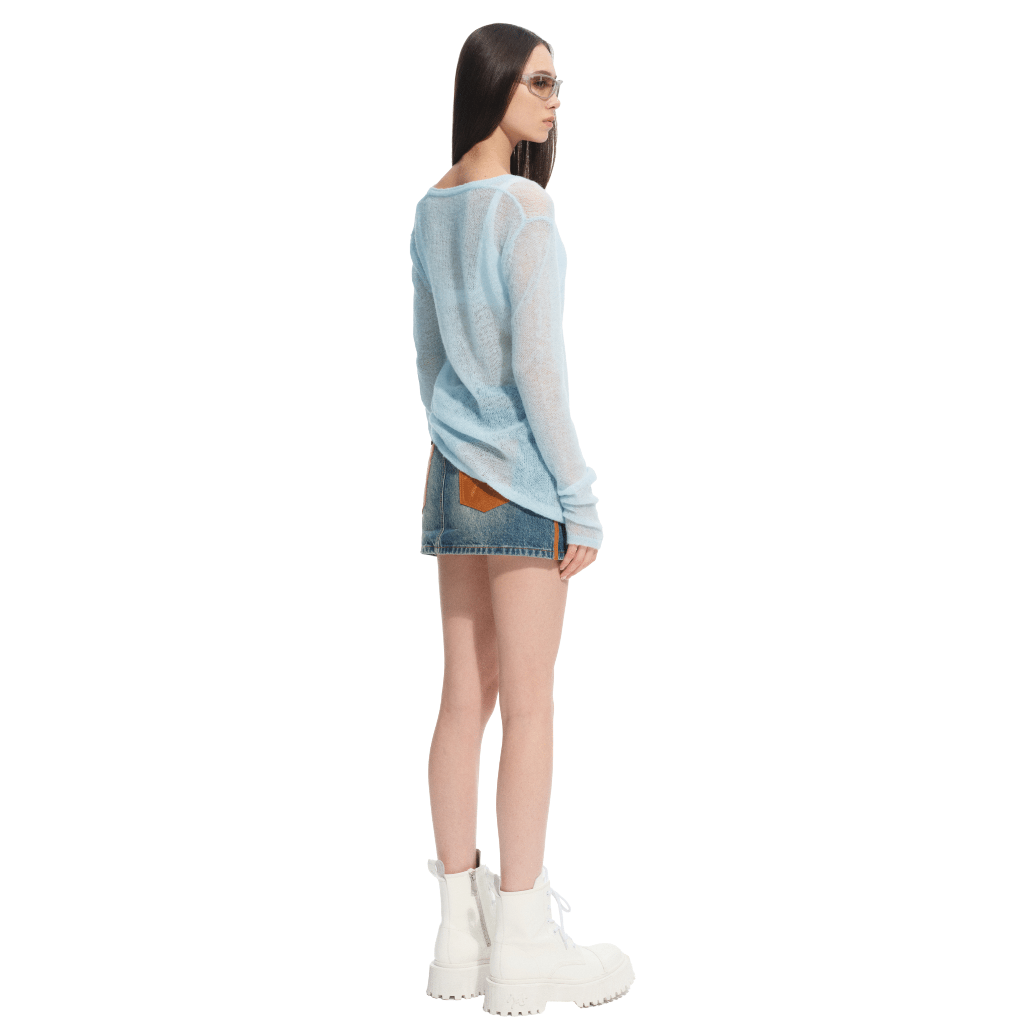NAWS Megan V - neck Sweater in Blue | MADAX