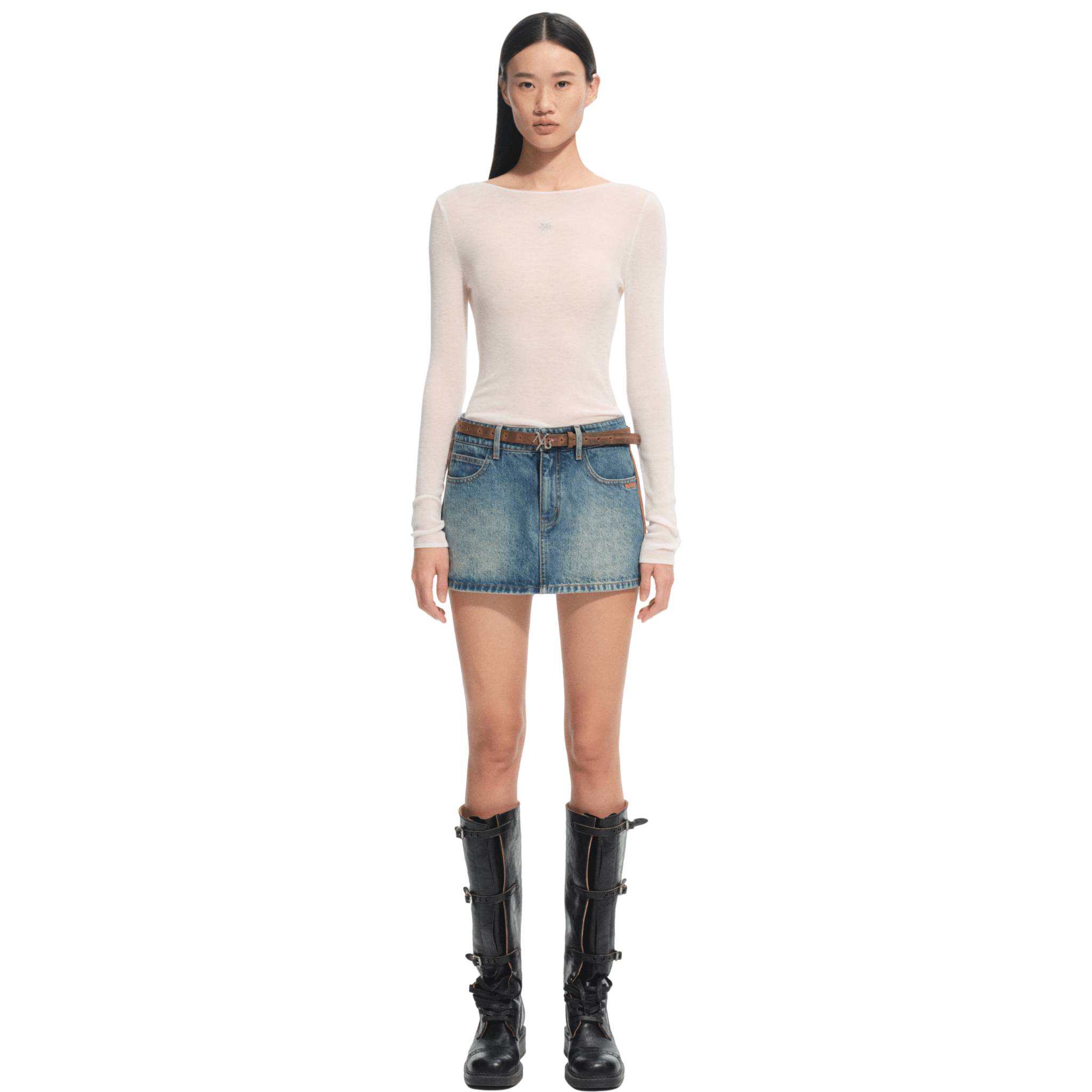 NAWS Meghan Crewneck Sweater in White | MADAX