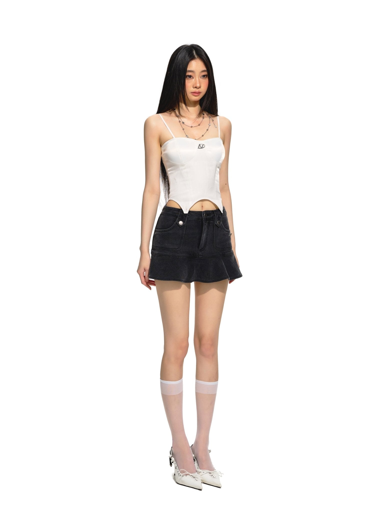 NAWS Mermaid Denim Skirt Black | MADA IN CHINA