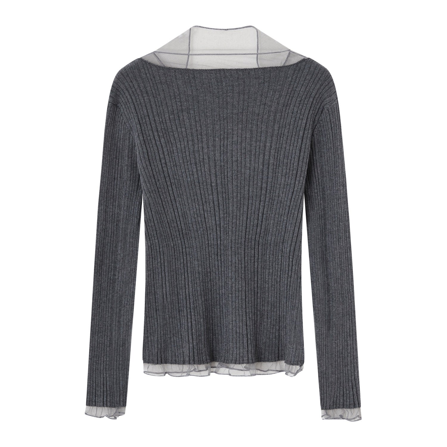 SOMESOWE Mesh Panel High - Elastic Base Layer Top In Grey | MADAX