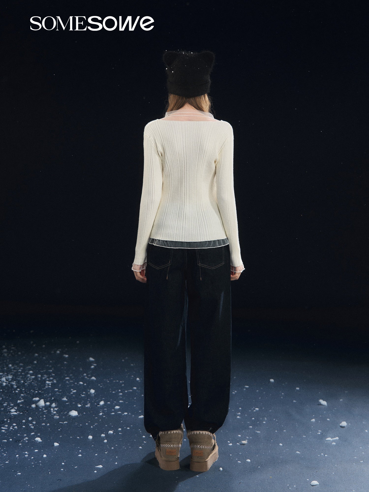 SOMESOWE Mesh Panel High - Elastic Base Layer Top In White | MADAX