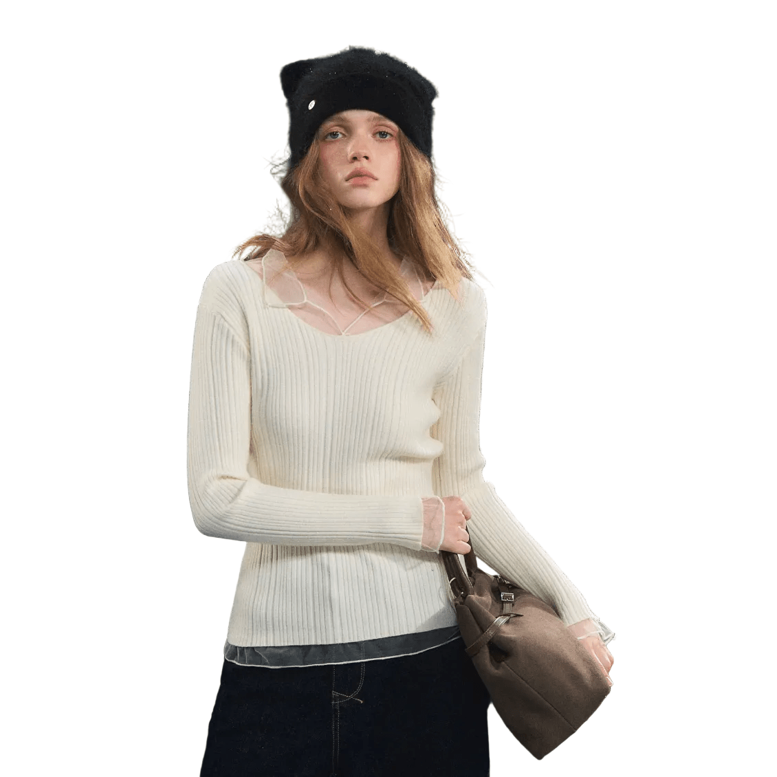 SOMESOWE Mesh Panel High - Elastic Base Layer Top In White | MADAX