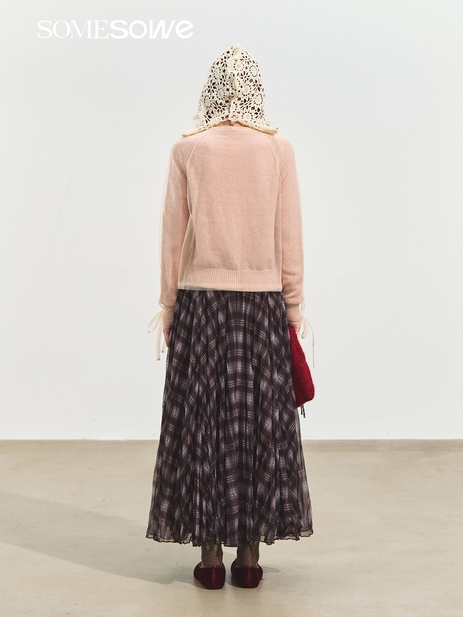 Mesh Two-piece Sweater Cardigan In Pink | MADAX