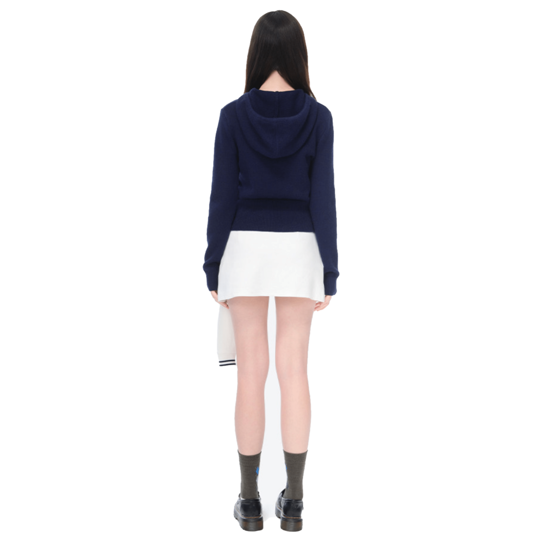 13DE MARZO Mini LOGO Tight Sweater in Navy Blue | MADAX