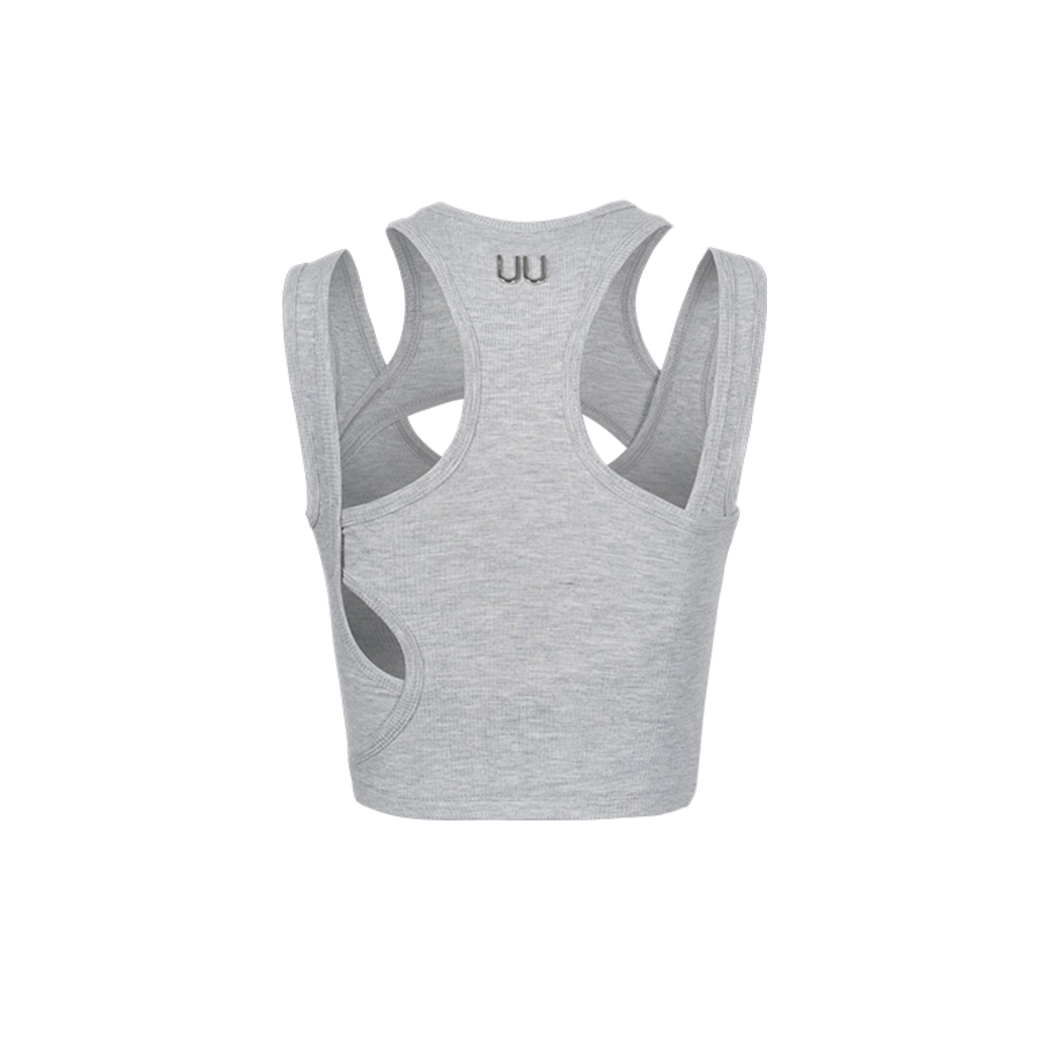 UNAWARES Misaligned Knit Vest In Gray | MADAX