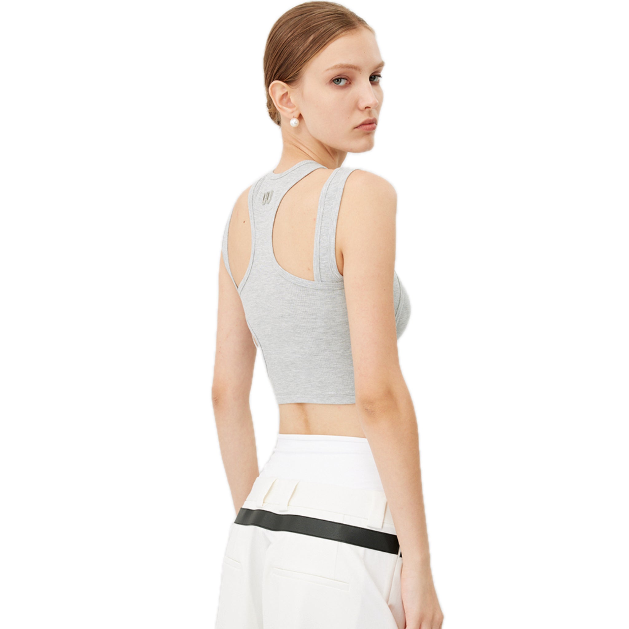 UNAWARES Misaligned Knit Vest In Gray | MADAX