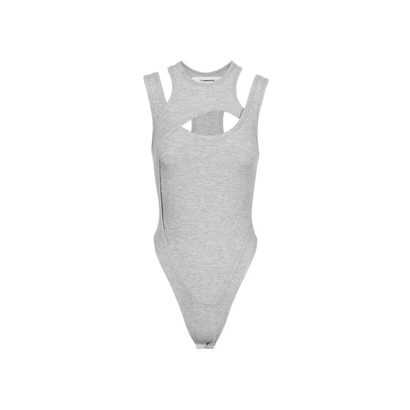 MADAX Misaligned Structure Knitted Onesies in Gray | MADAX