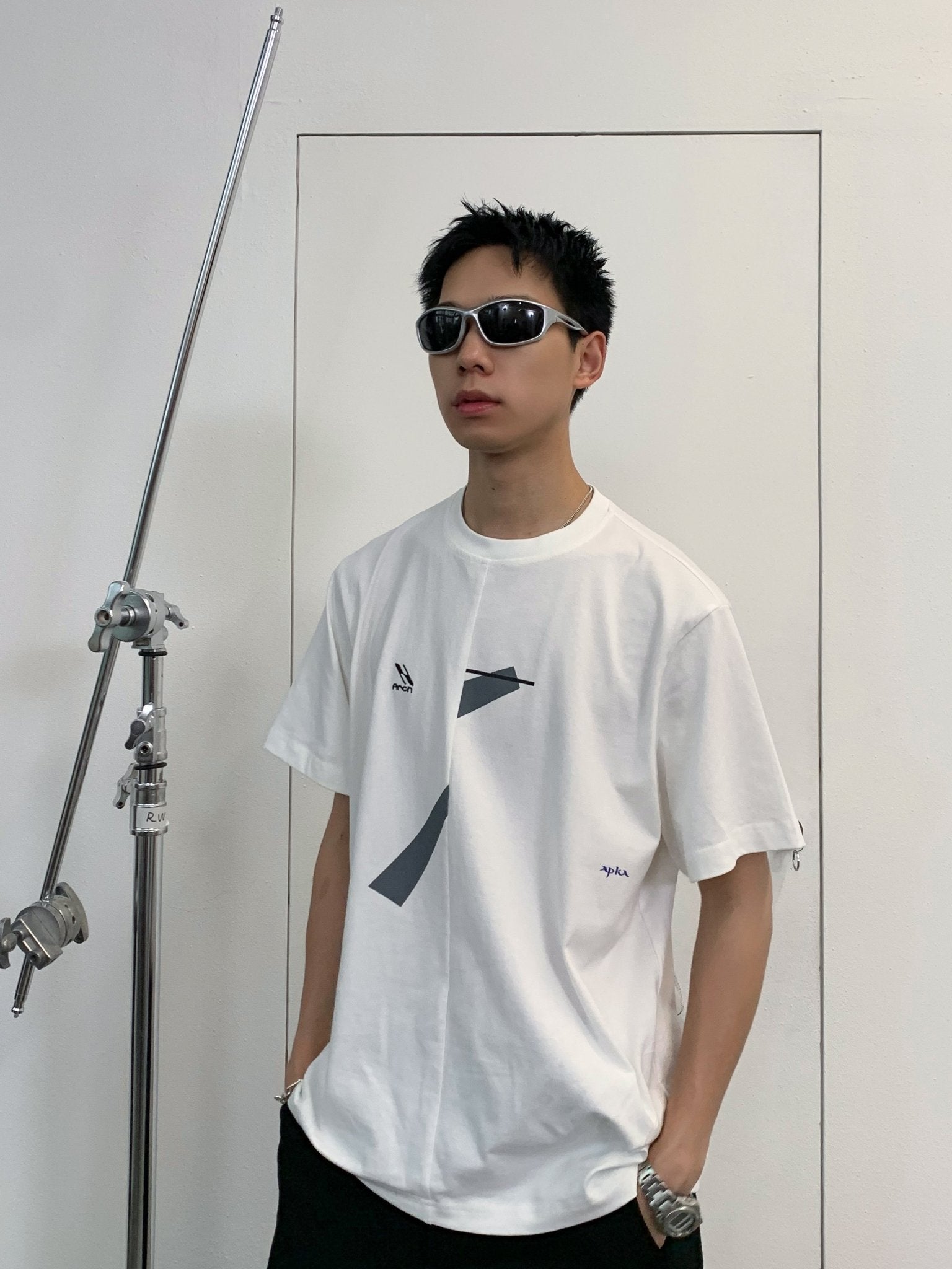 ARCH Mismatched Printed Short Sleeve T - Shirt White | MADA IN CHINA