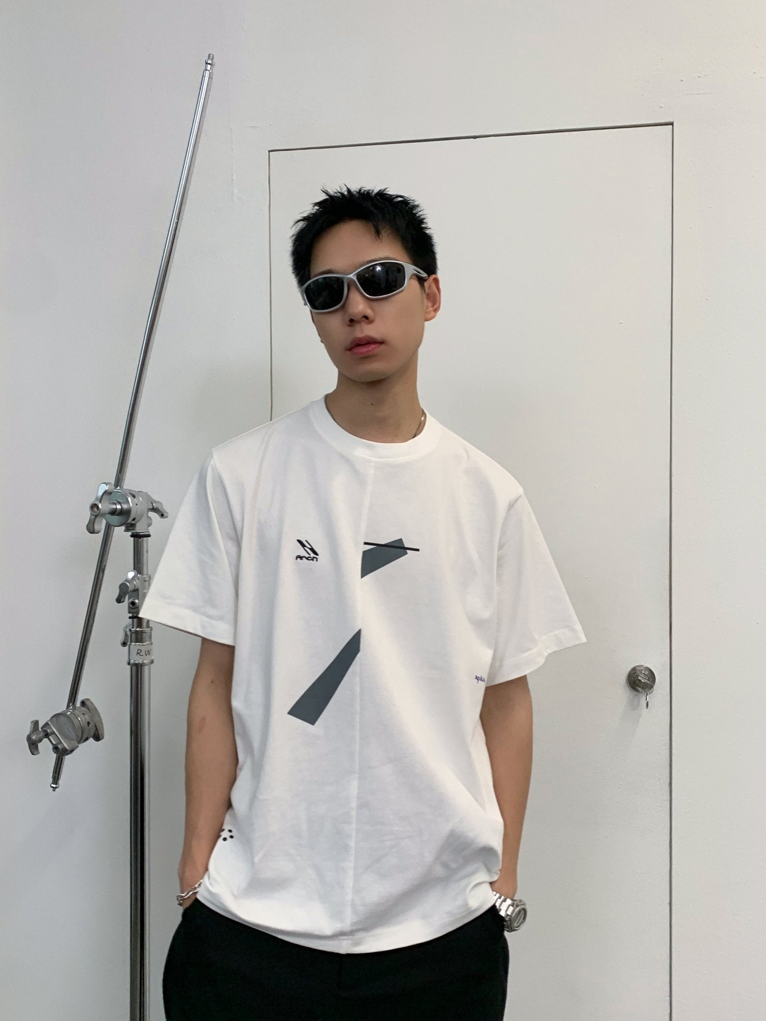 ARCH Mismatched Printed Short Sleeve T - Shirt White | MADA IN CHINA