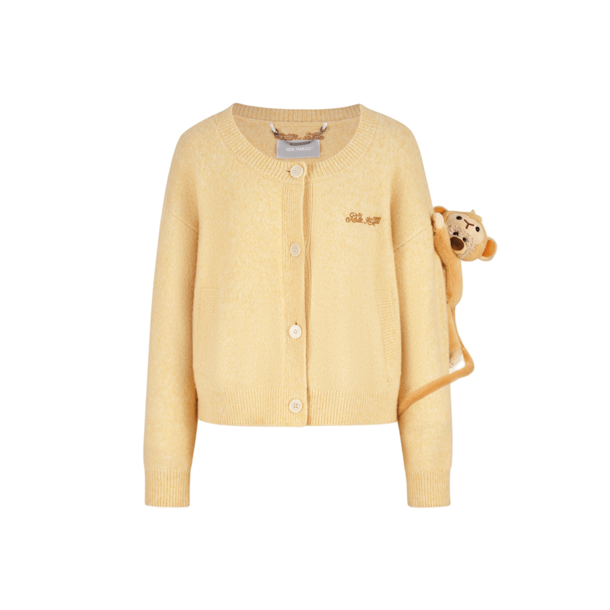 13DE MARZO Monkey Bear Cardigan in Yellow | MADAX