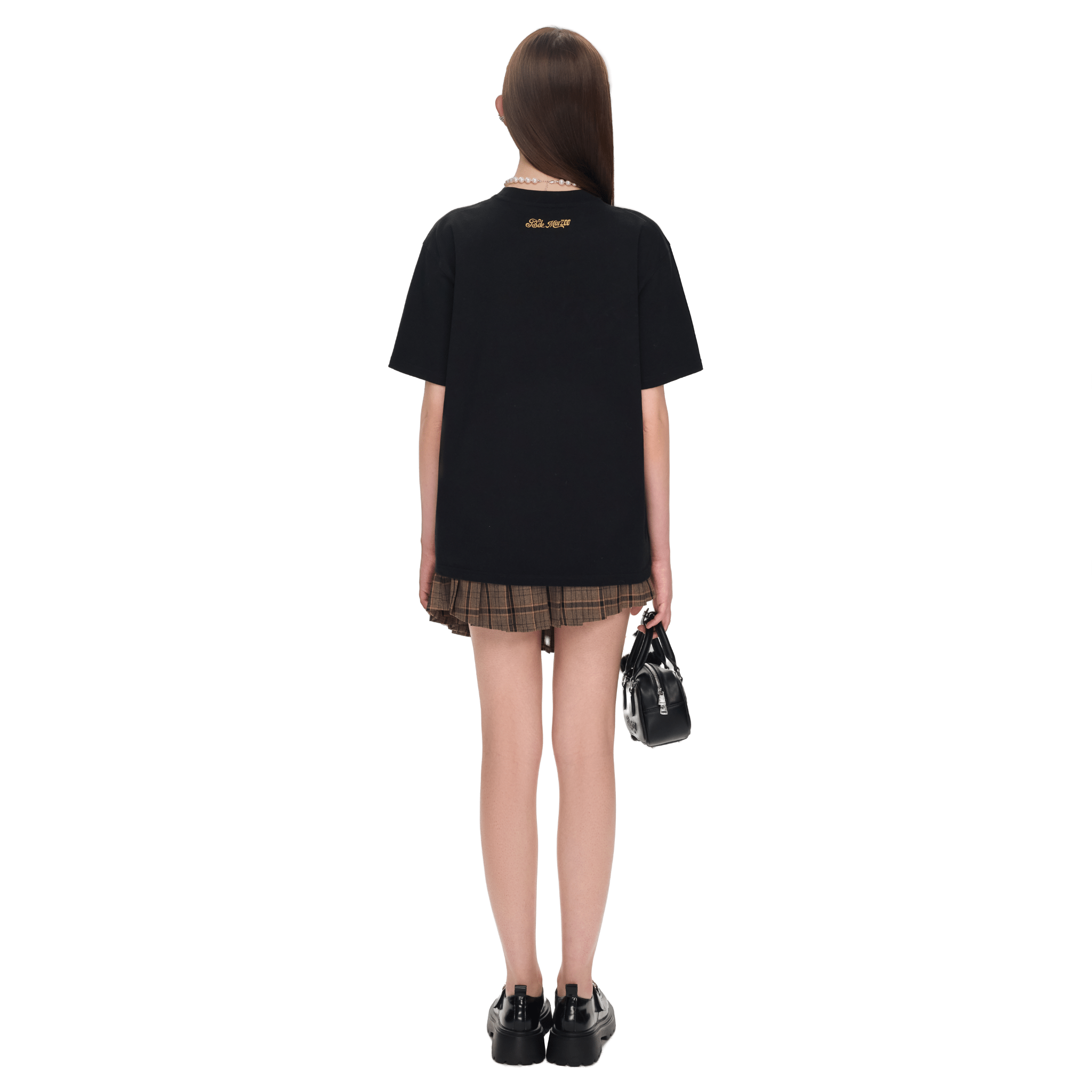 13DE MARZO Monkey Bear Doll Banana Short Sleeve in Black | MADAX