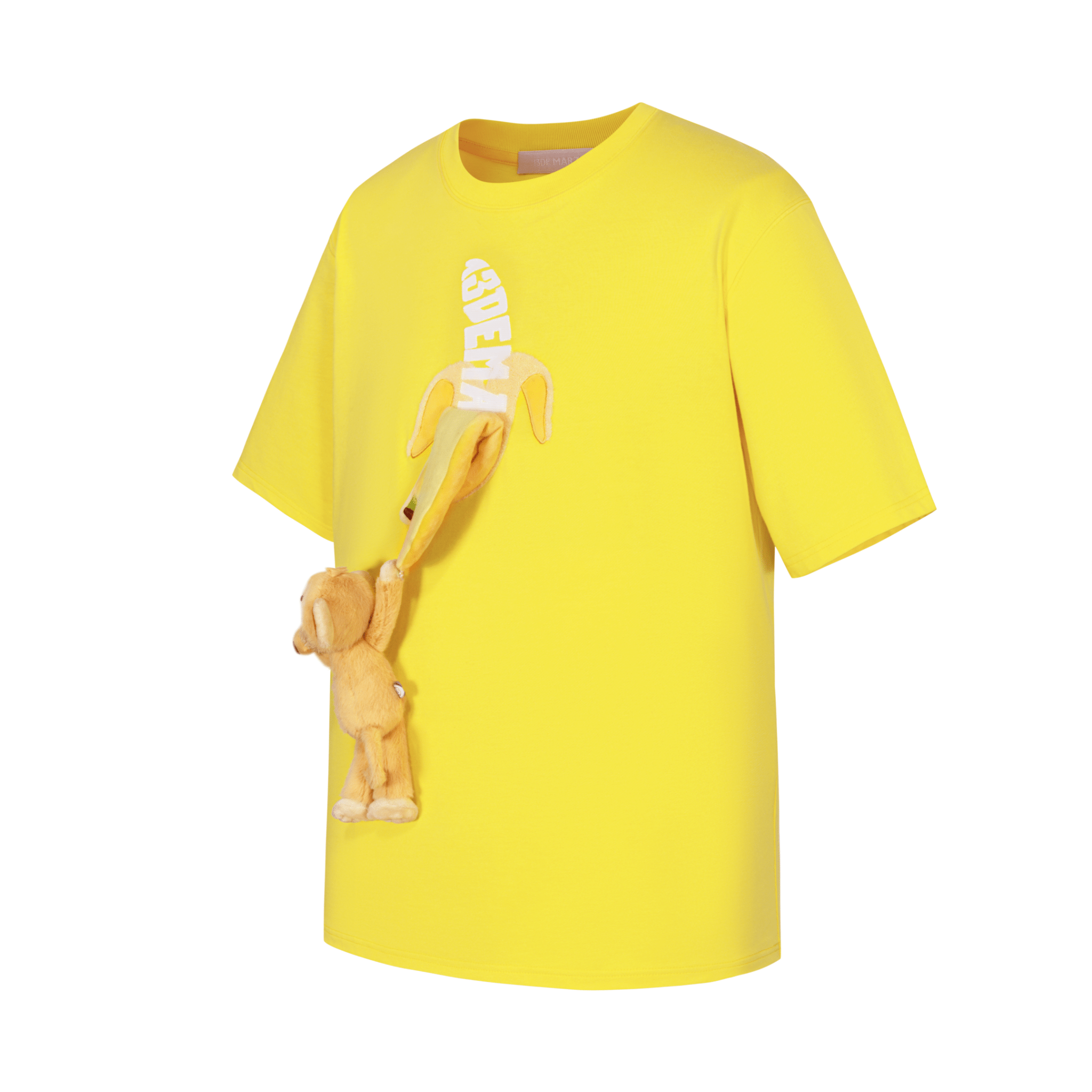 13DE MARZO Monkey Bear Doll Banana Short Sleeve in Yellow | MADAX