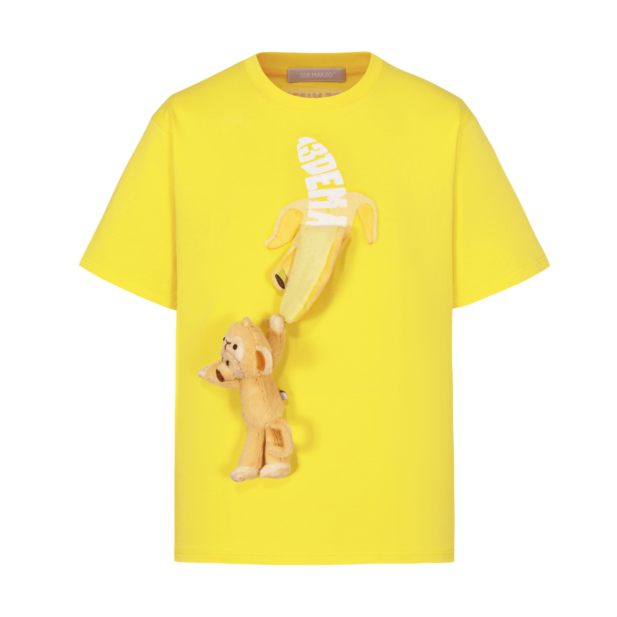 13DE MARZO Monkey Bear Doll Banana Short Sleeve in Yellow | MADAX
