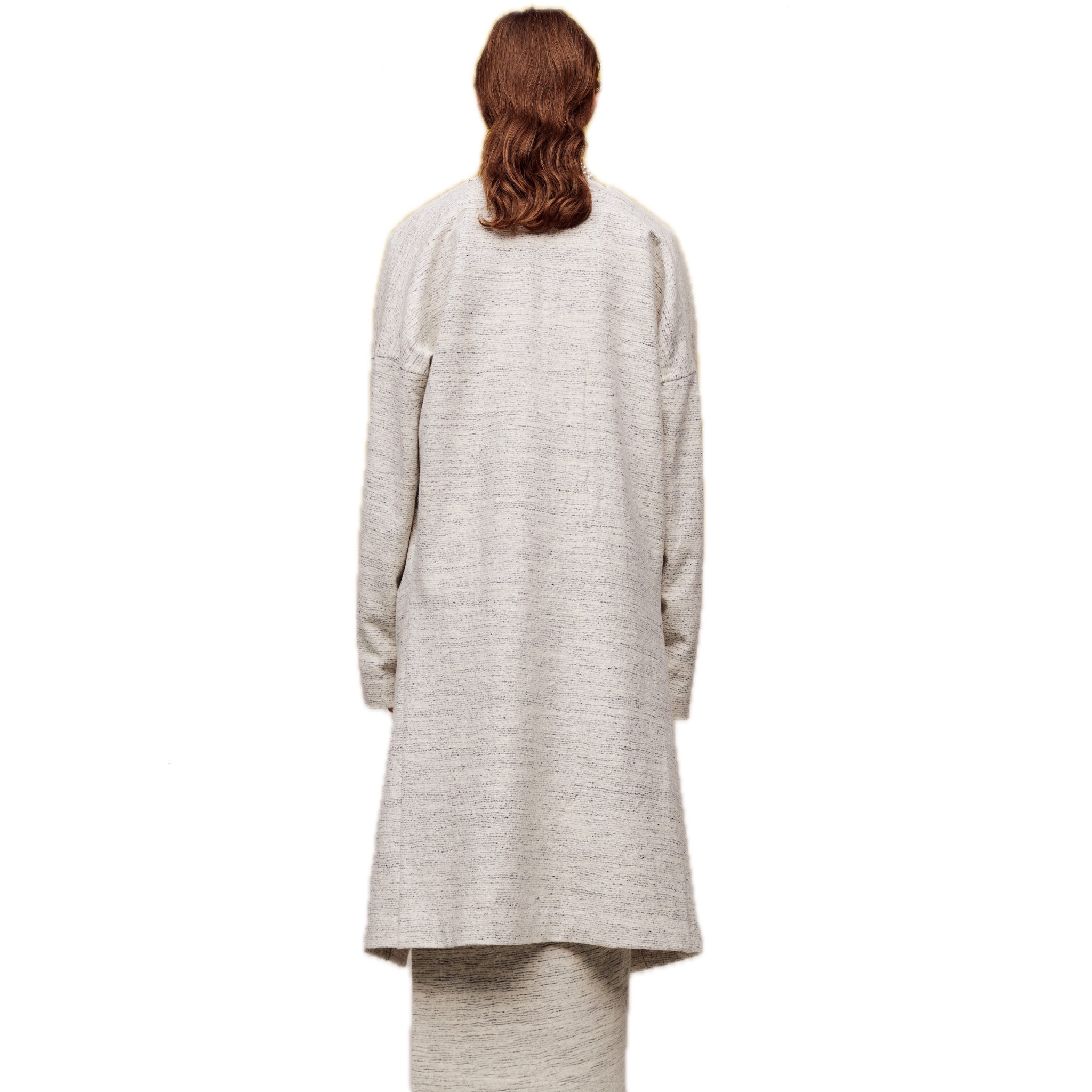 ilEWUOY Multi-button Collarless Heather Wool Coat | MADA IN CHINA