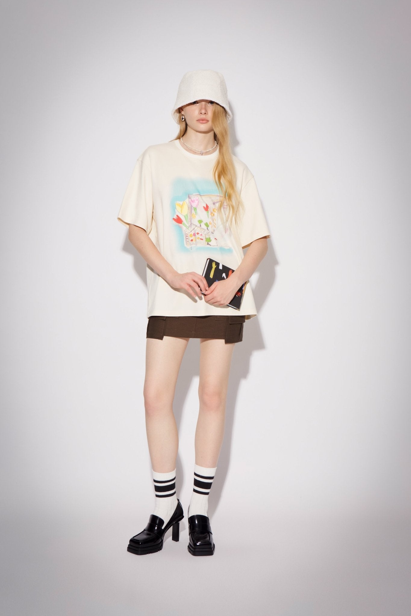 CPLUS SERIES Multi - Color Print T Shirt Beige | MADA IN CHINA