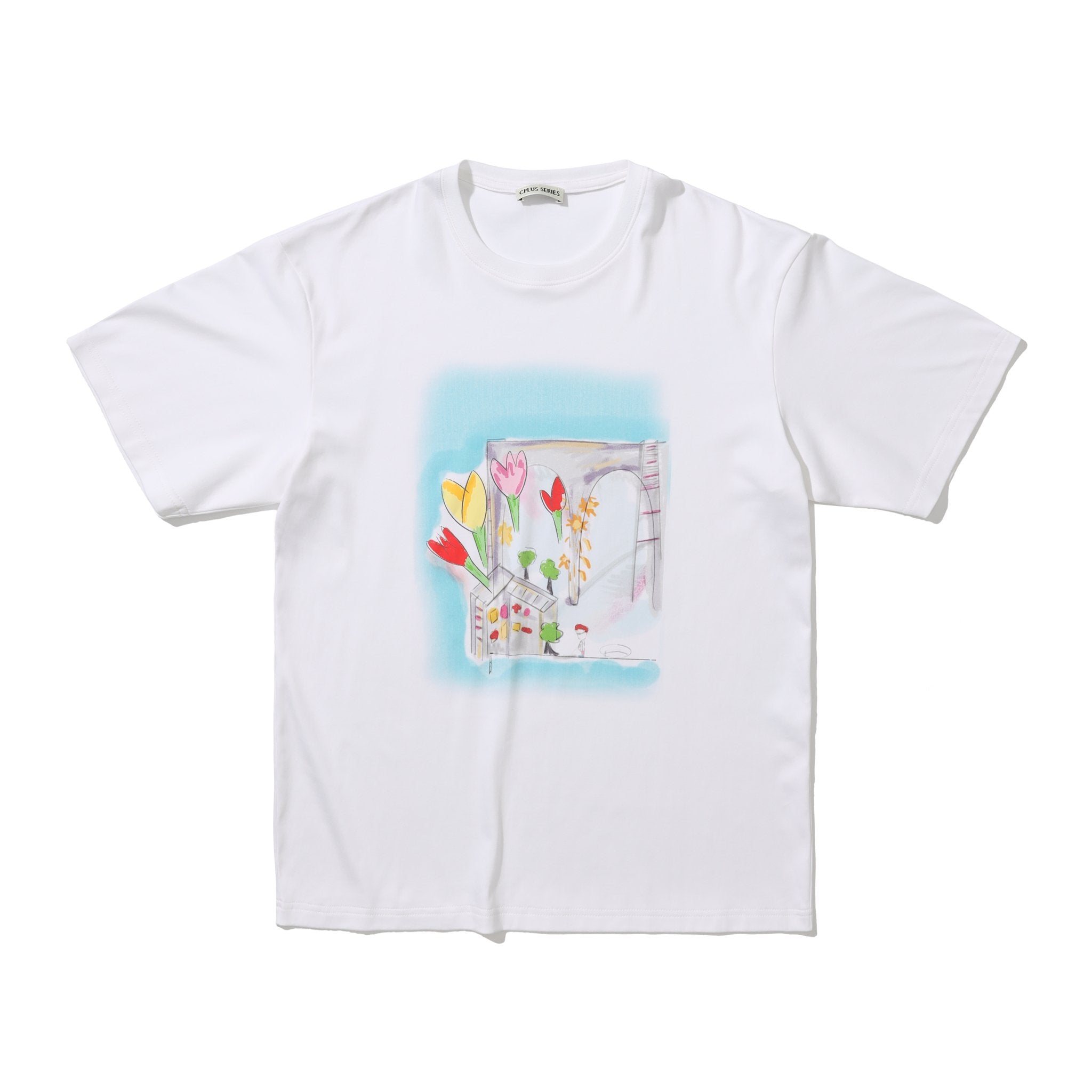 CPLUS SERIES Multi - Color Print T Shirt White | MADA IN CHINA