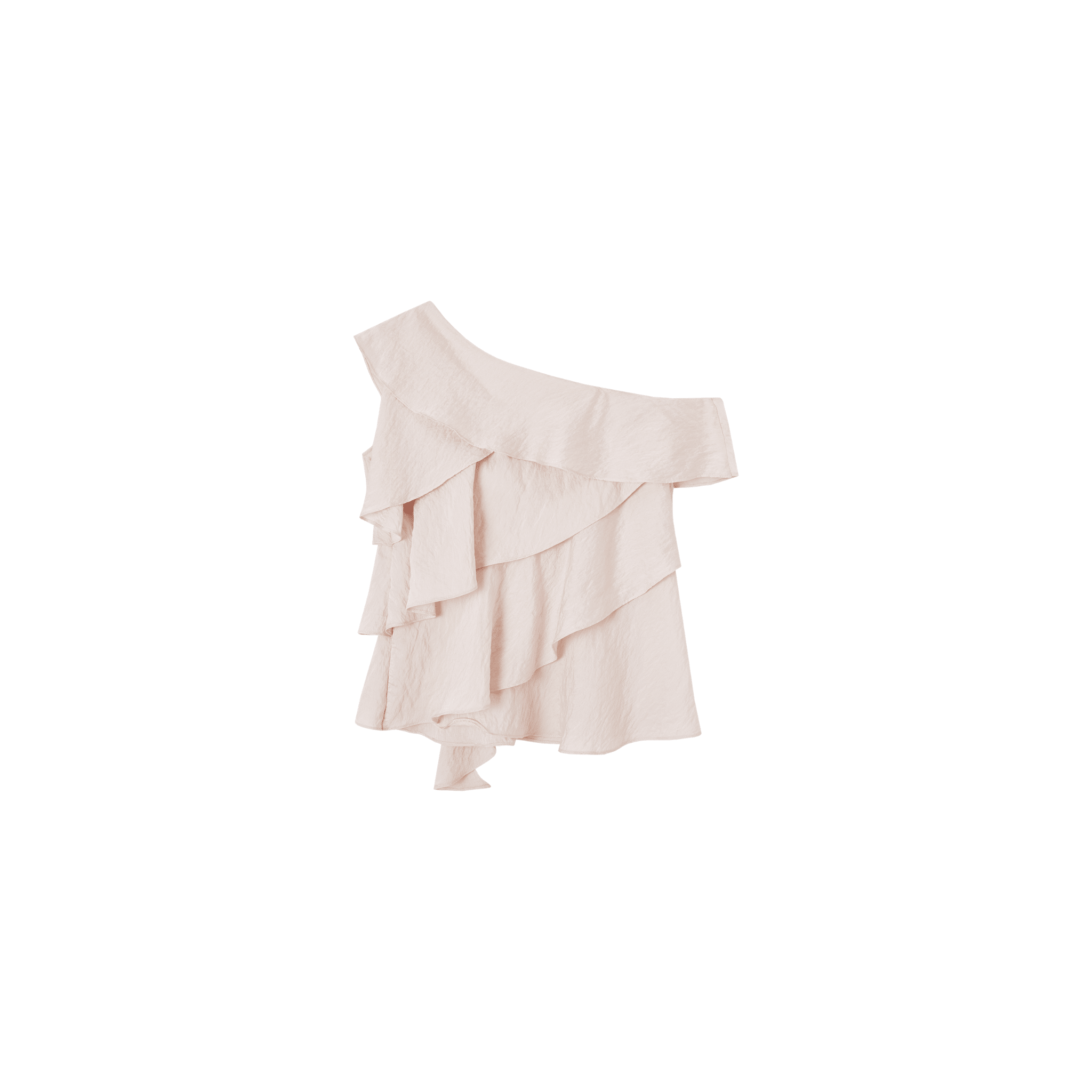 SOMESOWE Multi-layered Ruffled Off-shoulder Top in Pink | MADAX