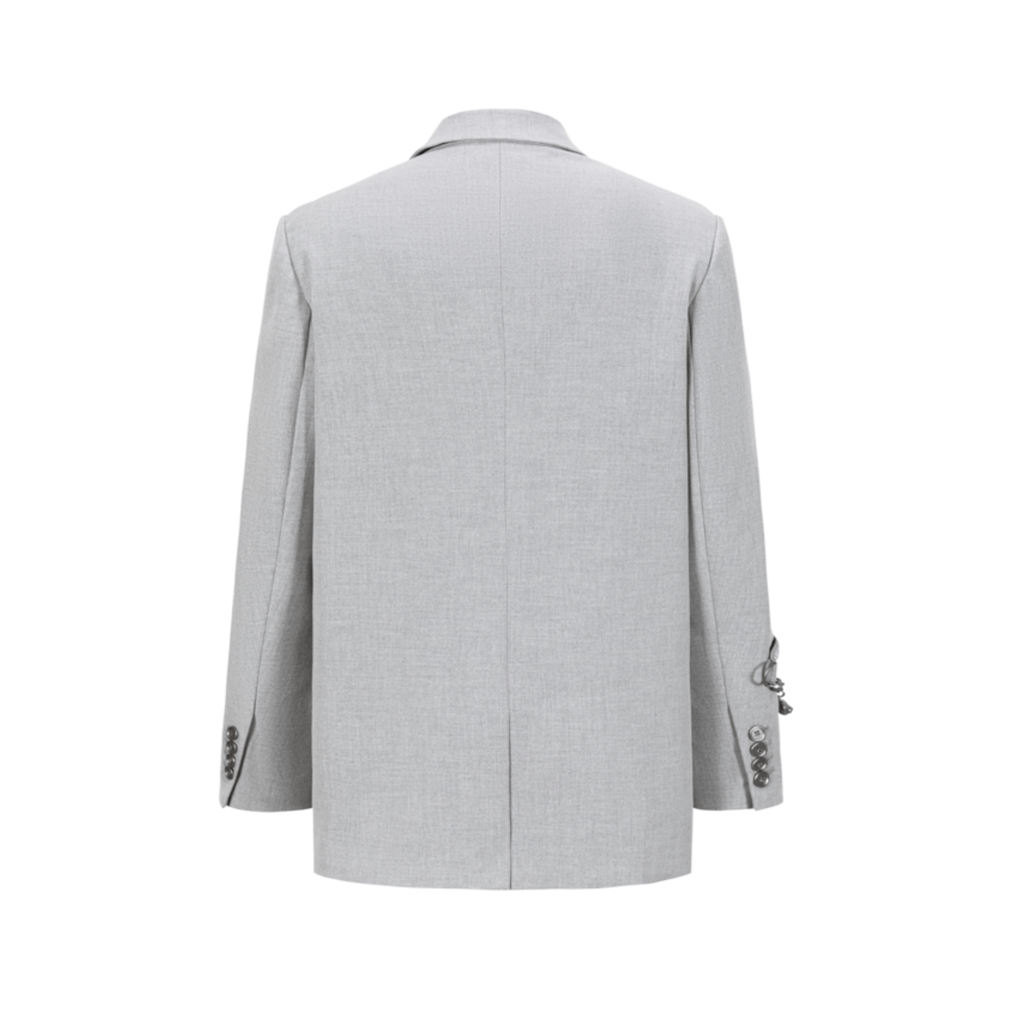 13DE MARZO Multi - pocket Metal Chain Suit in Gray | MADAX