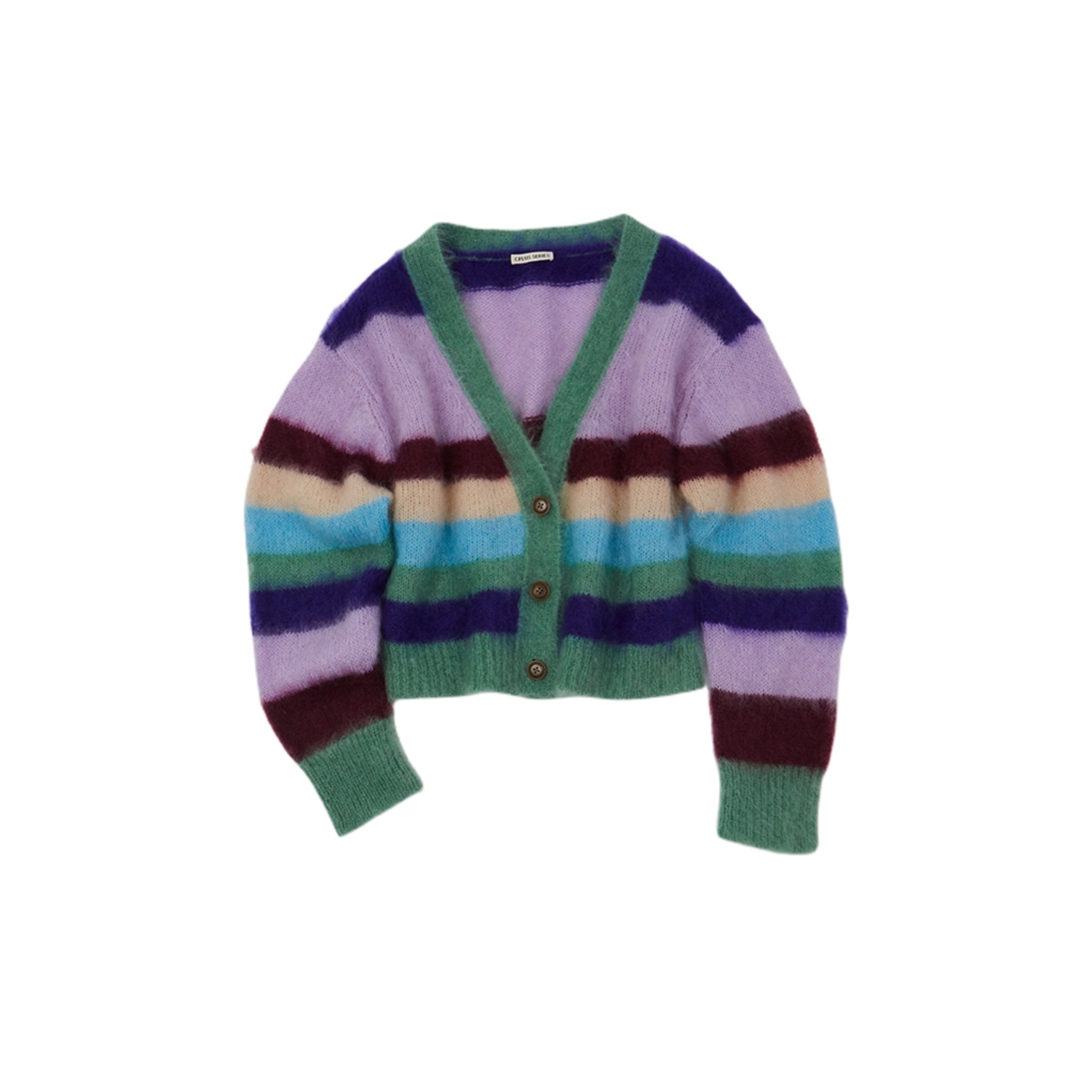 CPLUS SERIES Muti-colour Mohair Stripe Cardigan | MADA IN CHINA