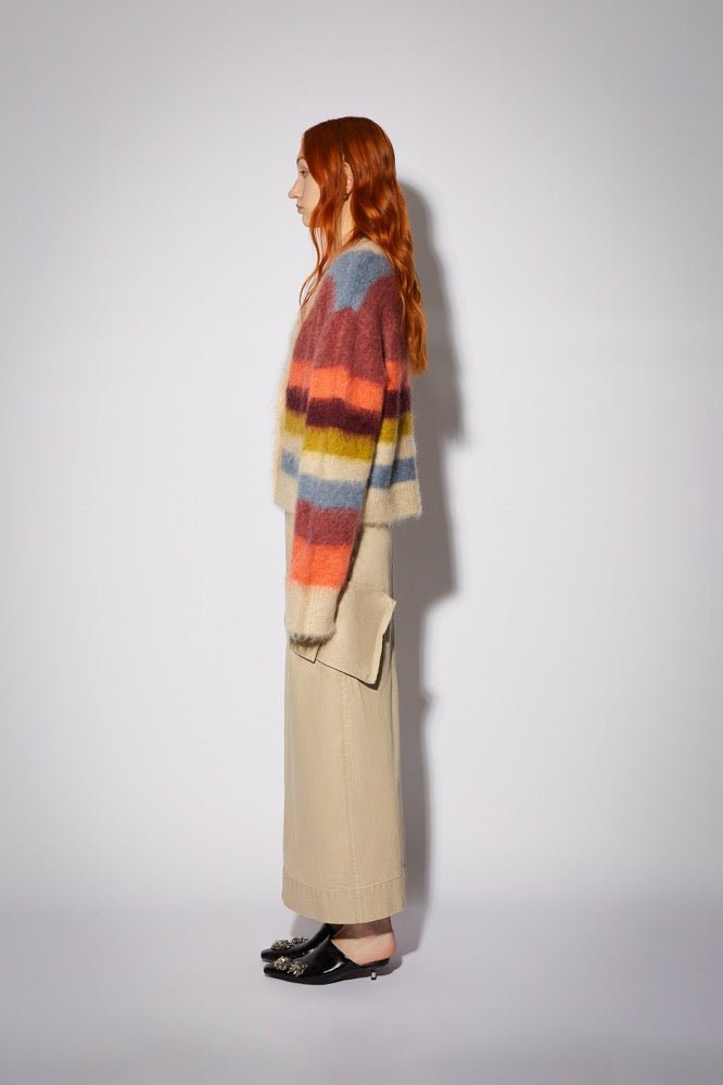 CPLUS SERIES Muti-colour Mohair Stripe Cardigan | MADA IN CHINA