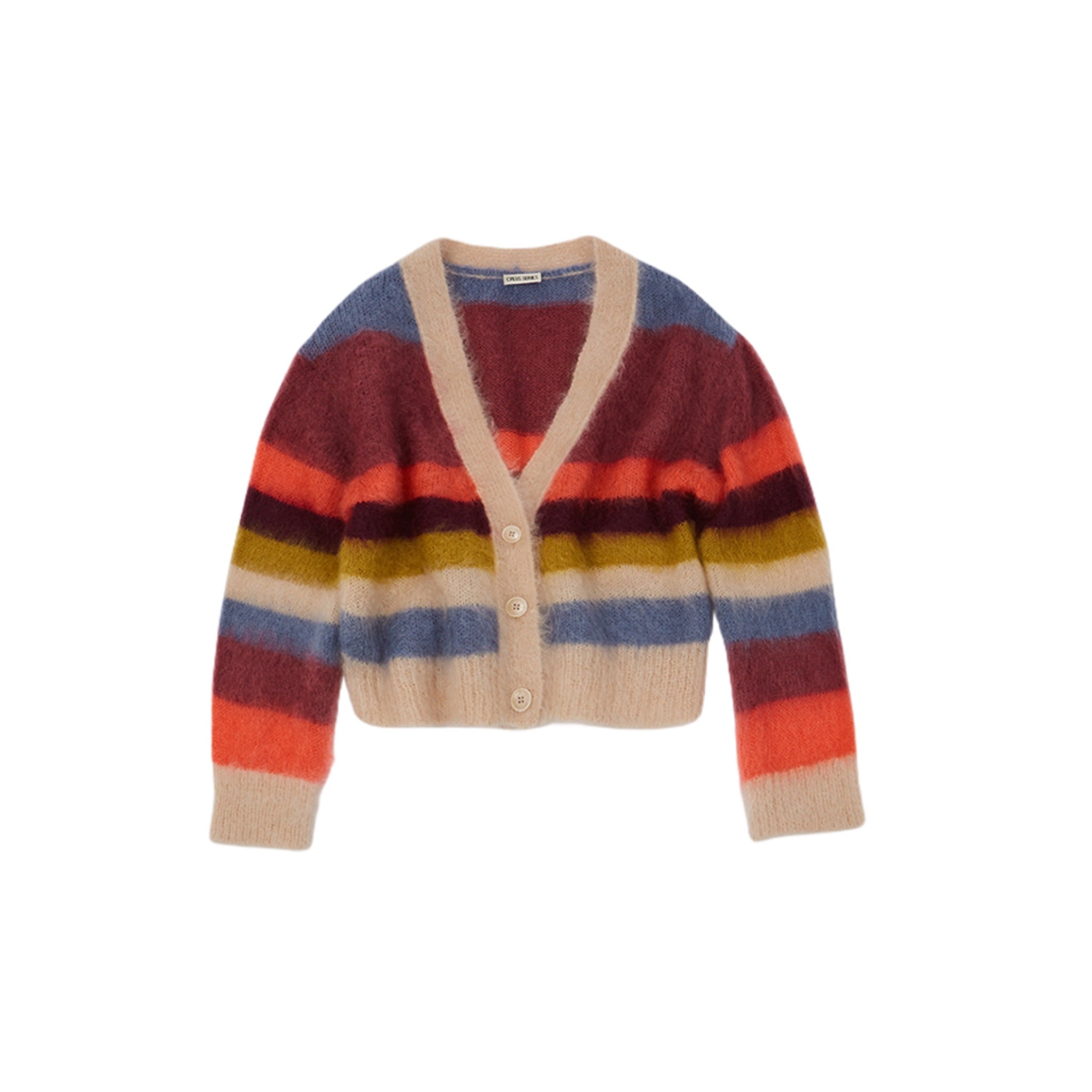 CPLUS SERIES Muti-colour Mohair Stripe Cardigan | MADA IN CHINA