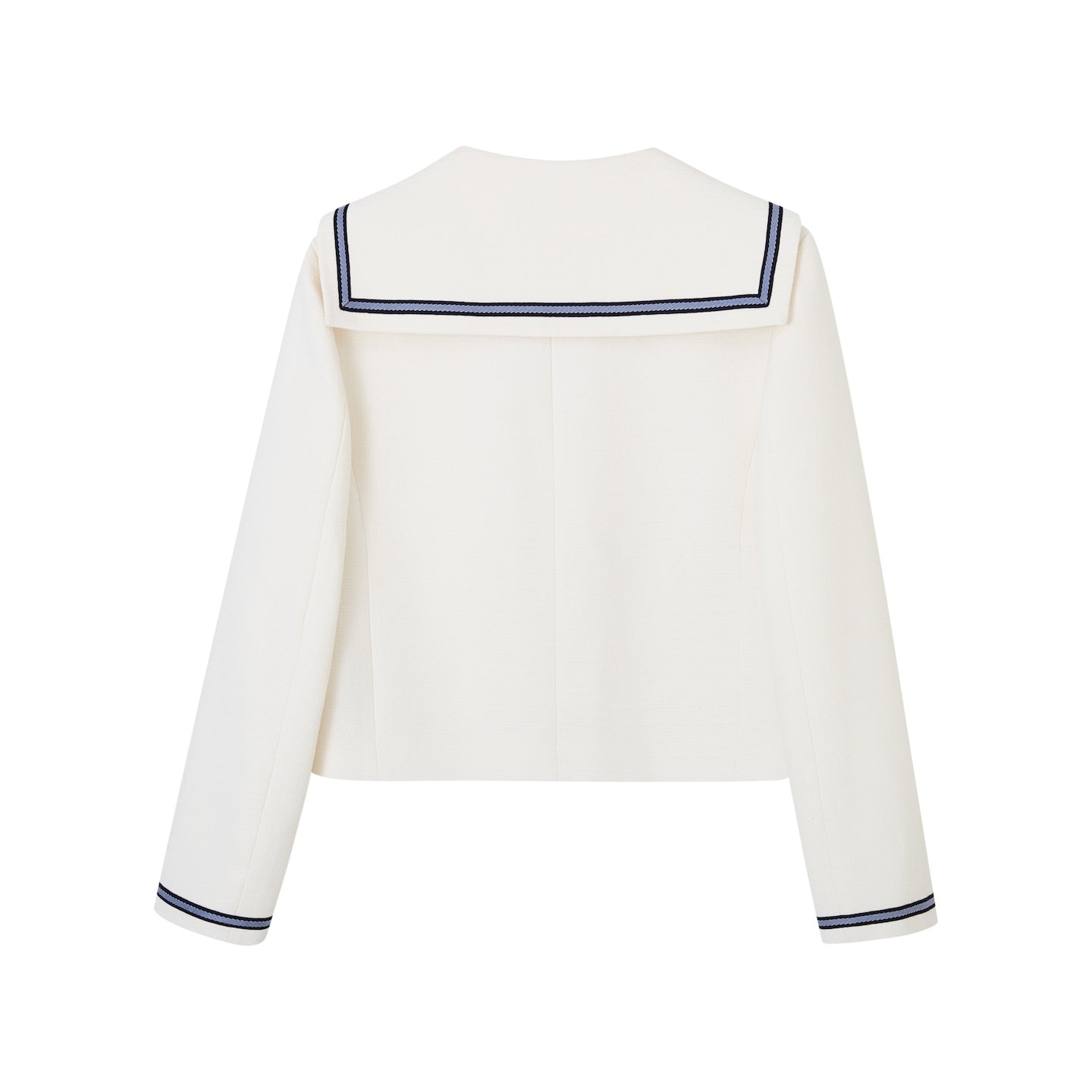 SOMESOWE Nautical Embroidered Tweed Short Jacket In Off - white | MADAX