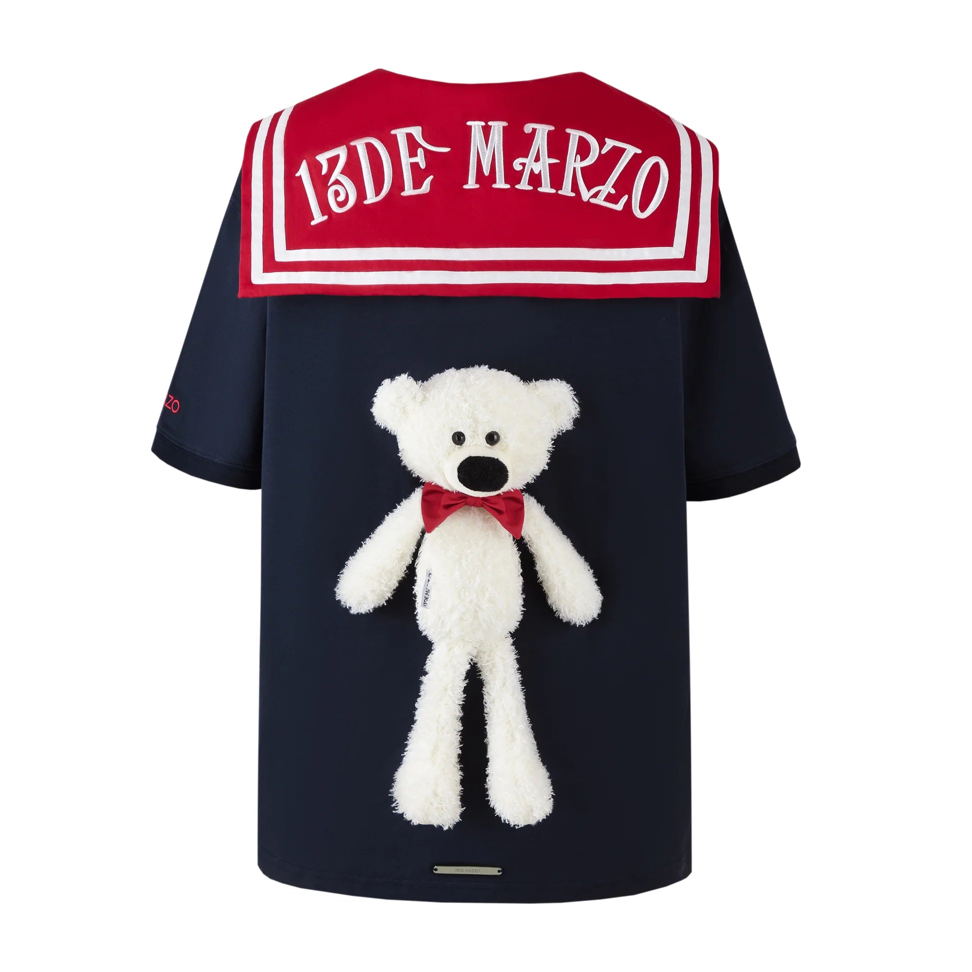 13DE MARZO Navy Blue Bear Sailor T - shirt | MADA IN CHINA