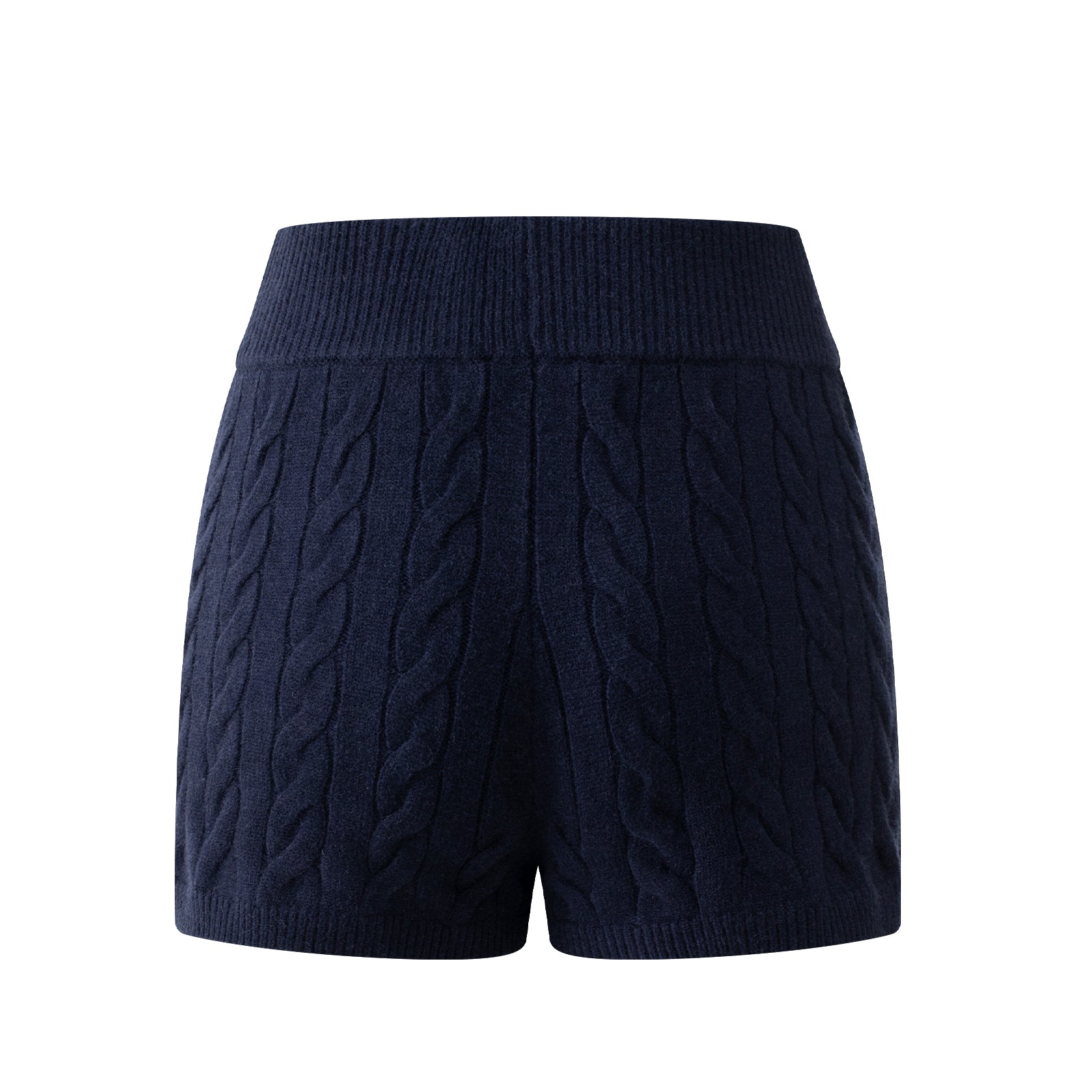 CLIMAX VISION Navy Blue Cable Knit Suit Shorts | MADAX