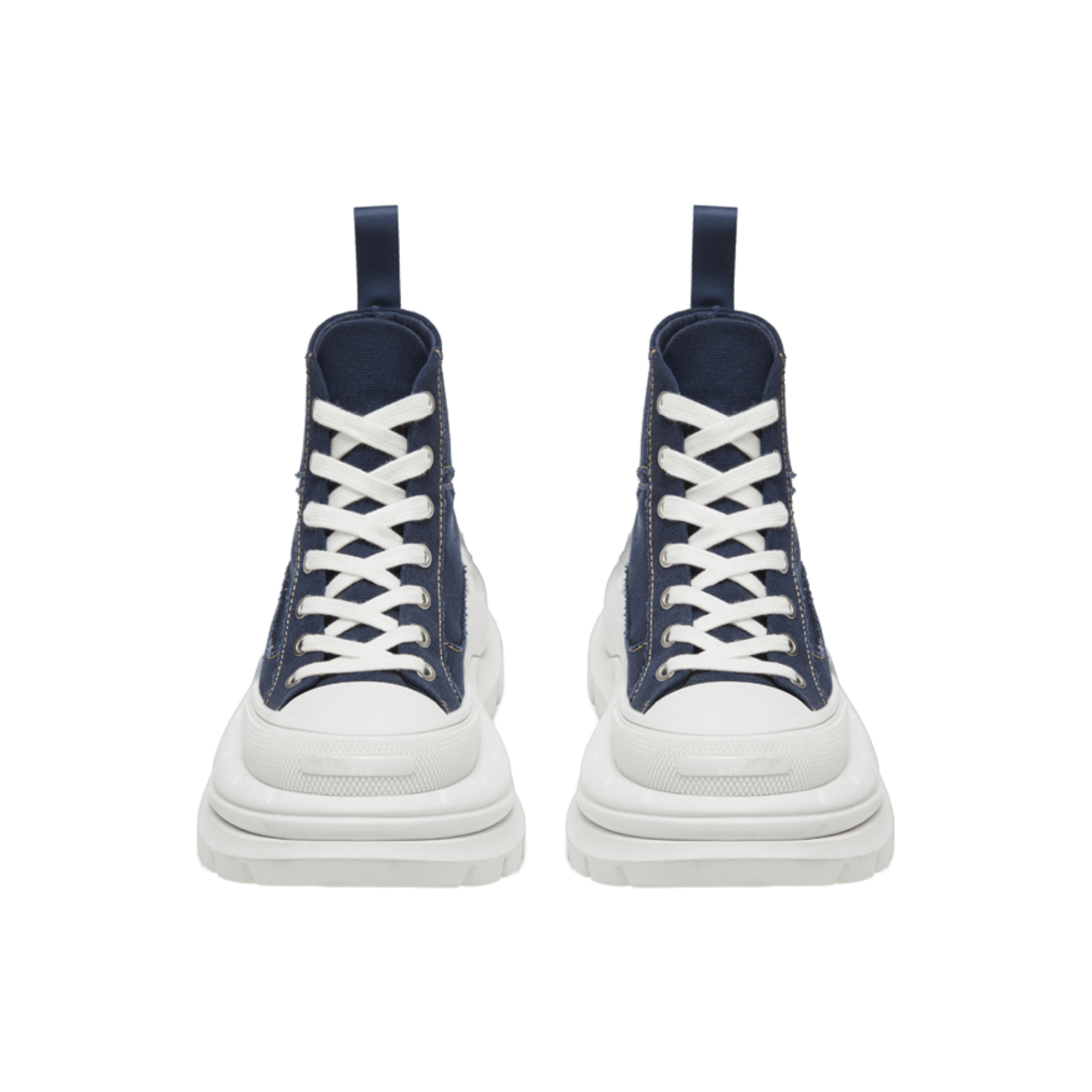 SMILEREPUBLIC Navy Blue High - top Open - mouthed Platform Canvas Shoes 2.0 | MADAX