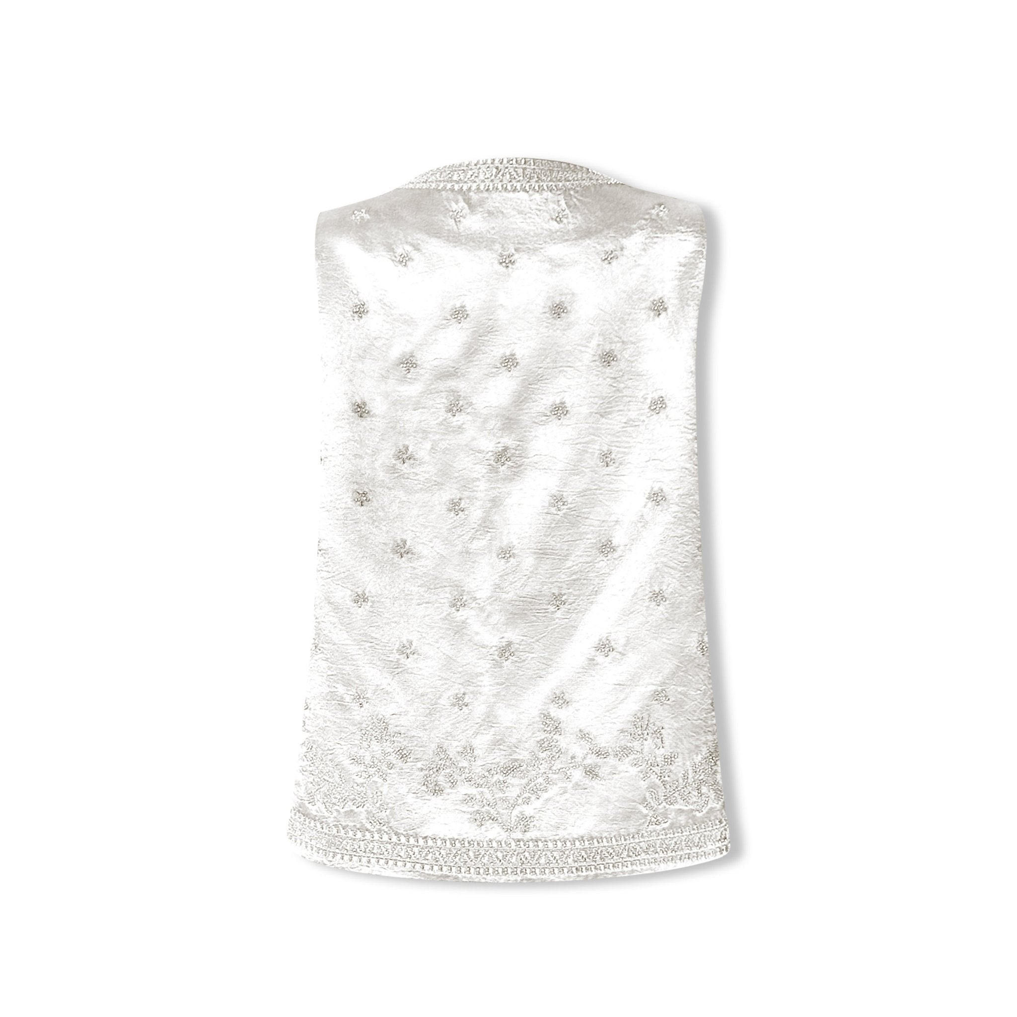 AIMME SPARROW New Chinese Style Leaf Beaded Vest In White | MADAX