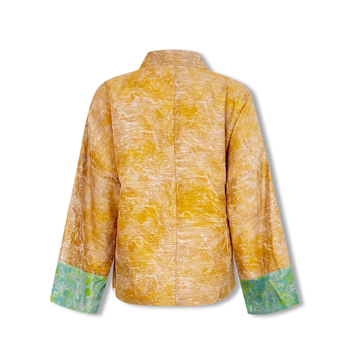 AIMME SPARROW New Chinese Style Tie - Embroidered Top In Yellow | MADAX