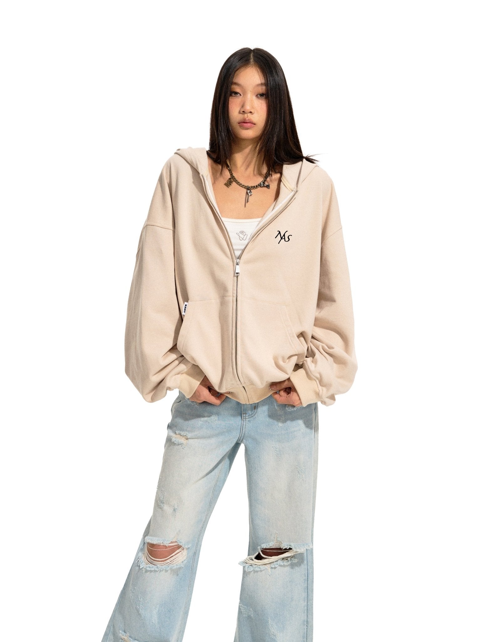 NAWS Oat Classic Zipper Hoodie | MADAX