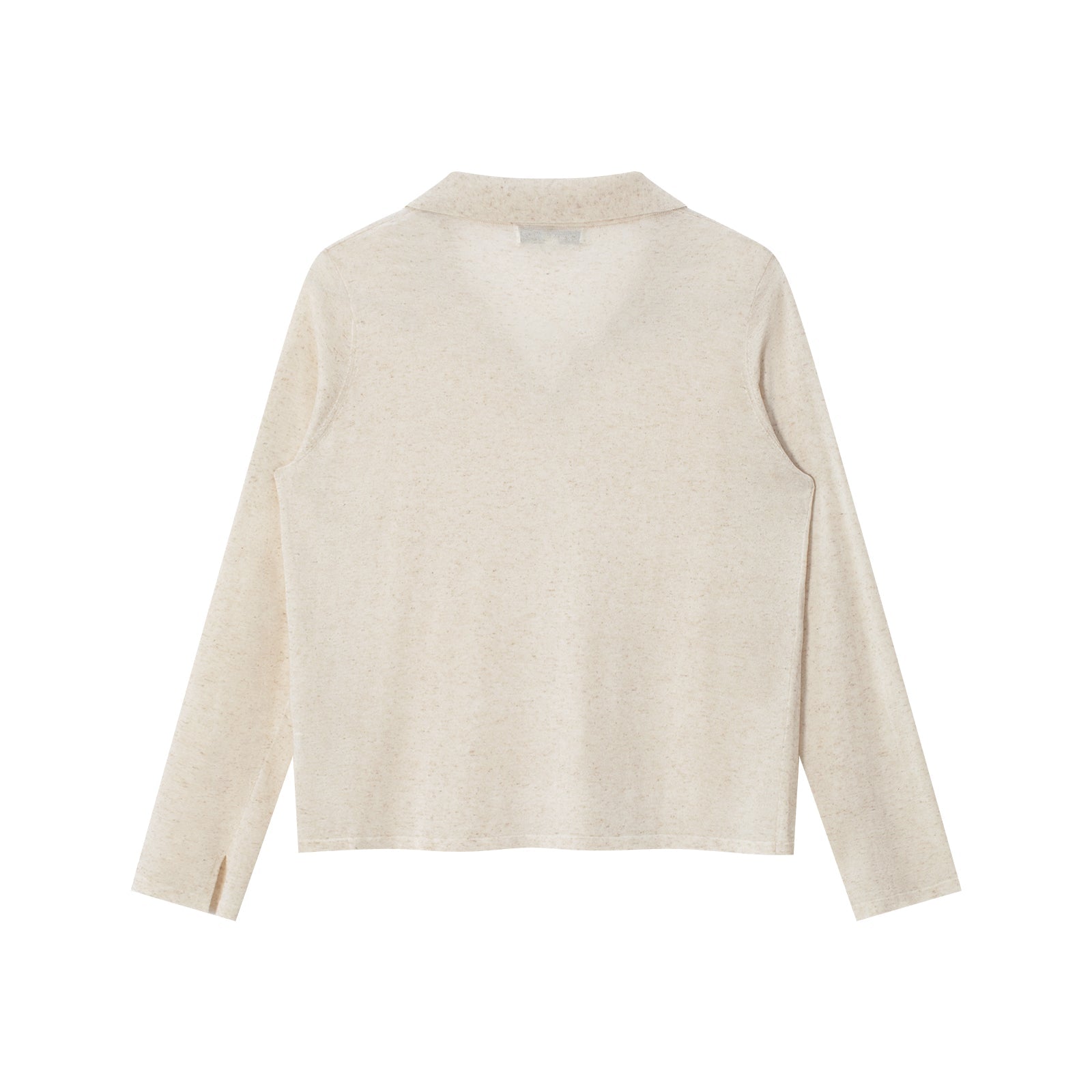 CLIMAX VISION Oatmeal - colored Tencel Linen Cool Polo Long Sleeve | MADAX