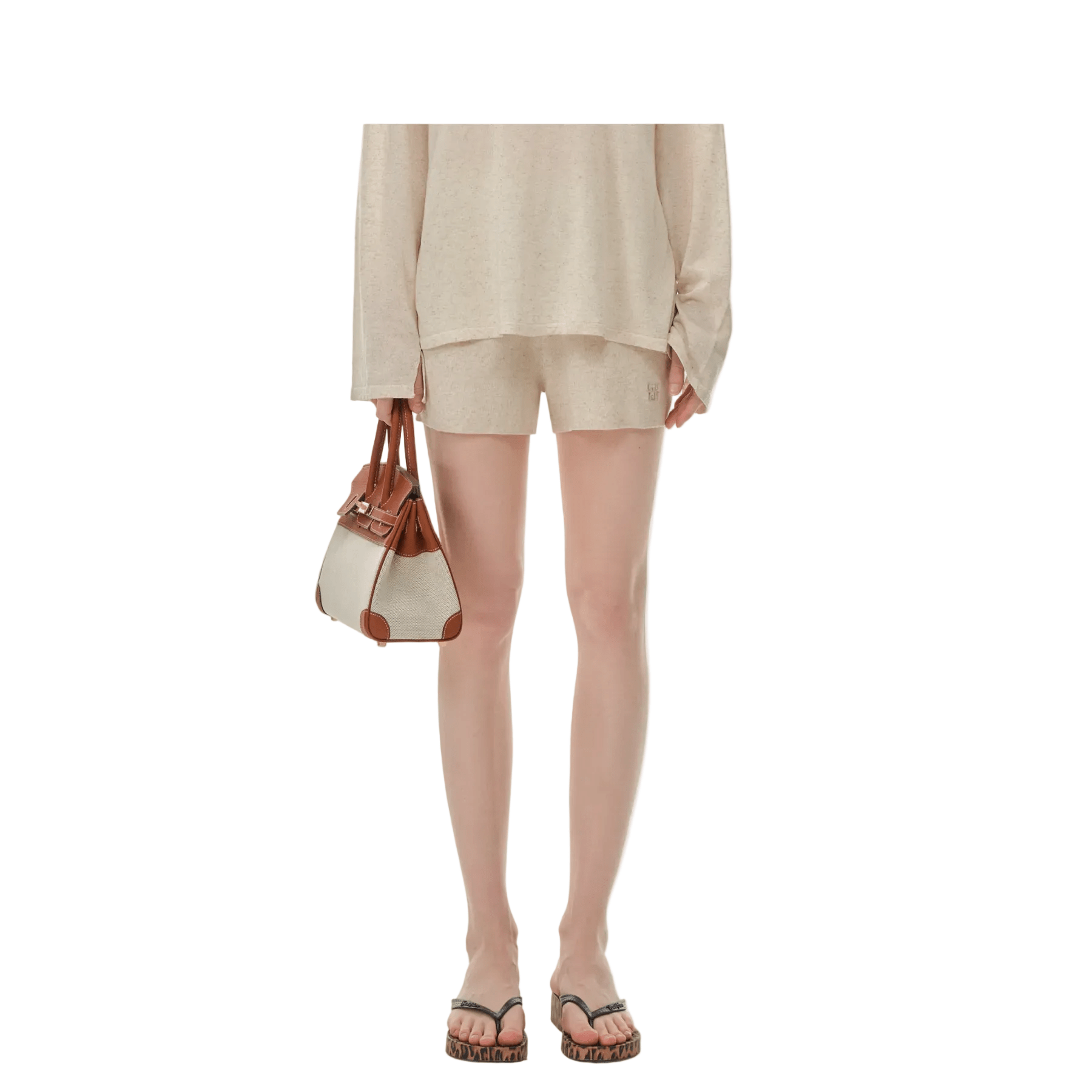 CLIMAX VISION Oatmeal - colored Tencel Linen Cool Shorts | MADAX