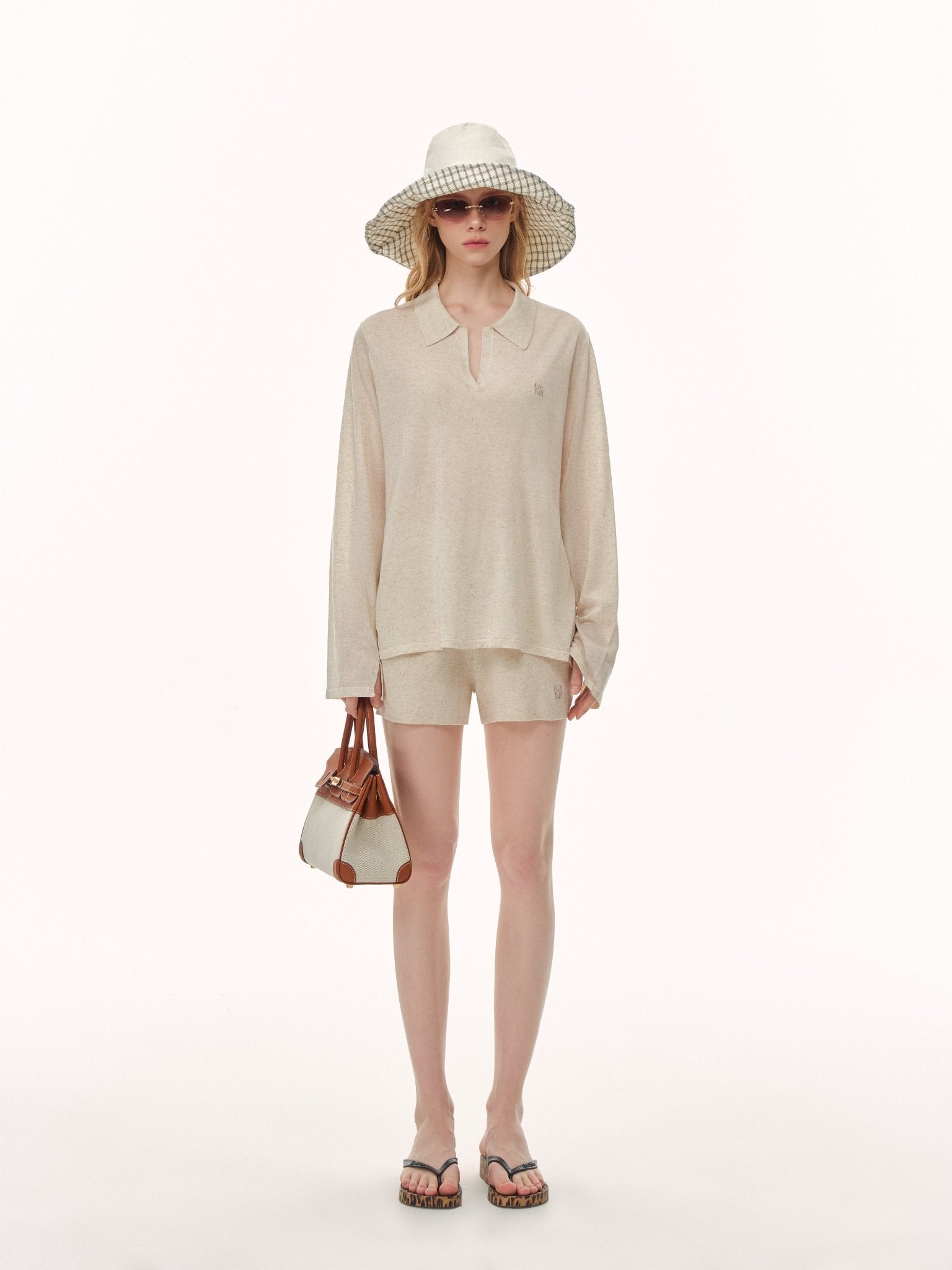 CLIMAX VISION Oatmeal - colored Tencel Linen Cool Shorts | MADAX