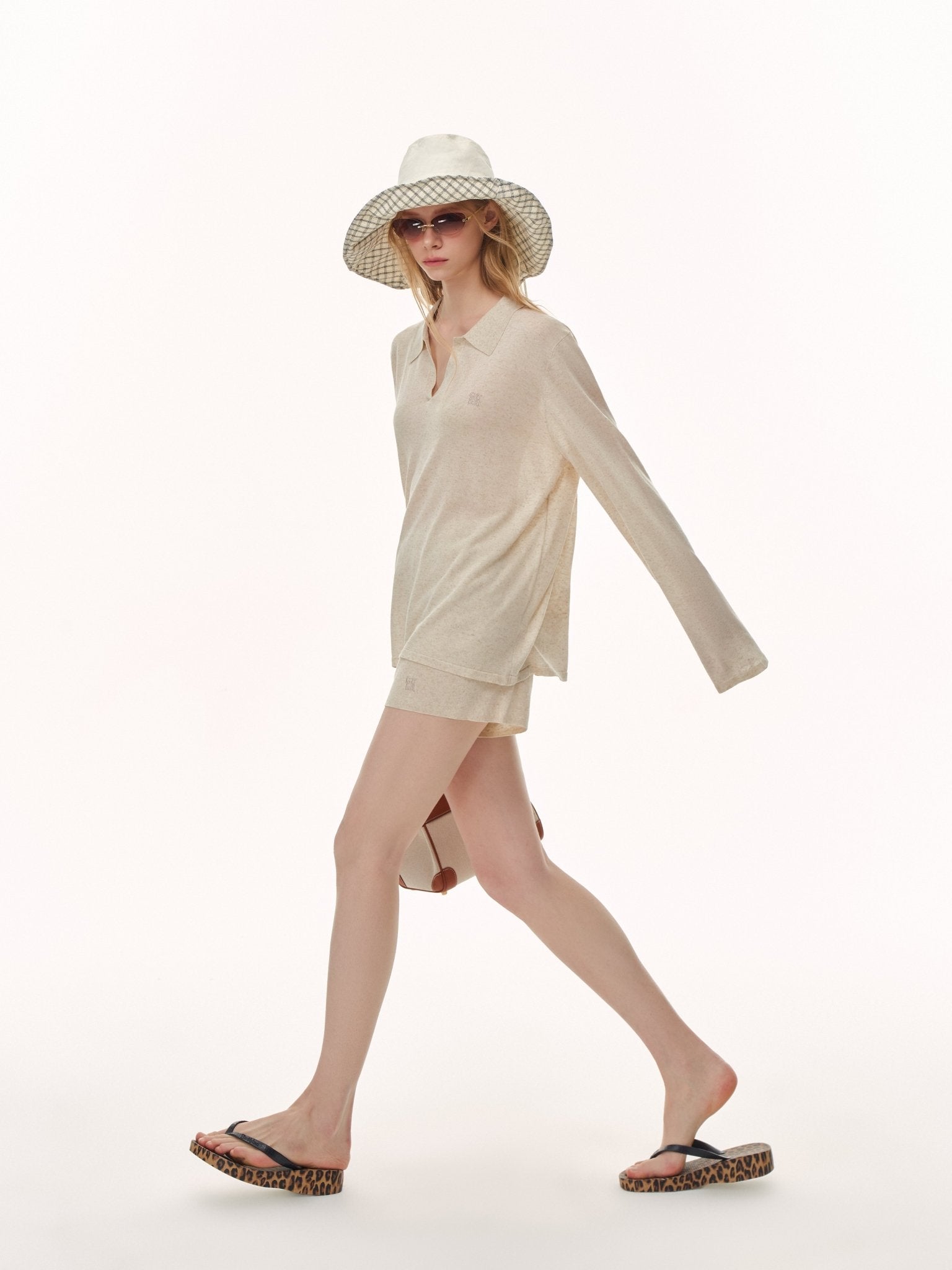 CLIMAX VISION Oatmeal - colored Tencel Linen Cool Shorts | MADAX