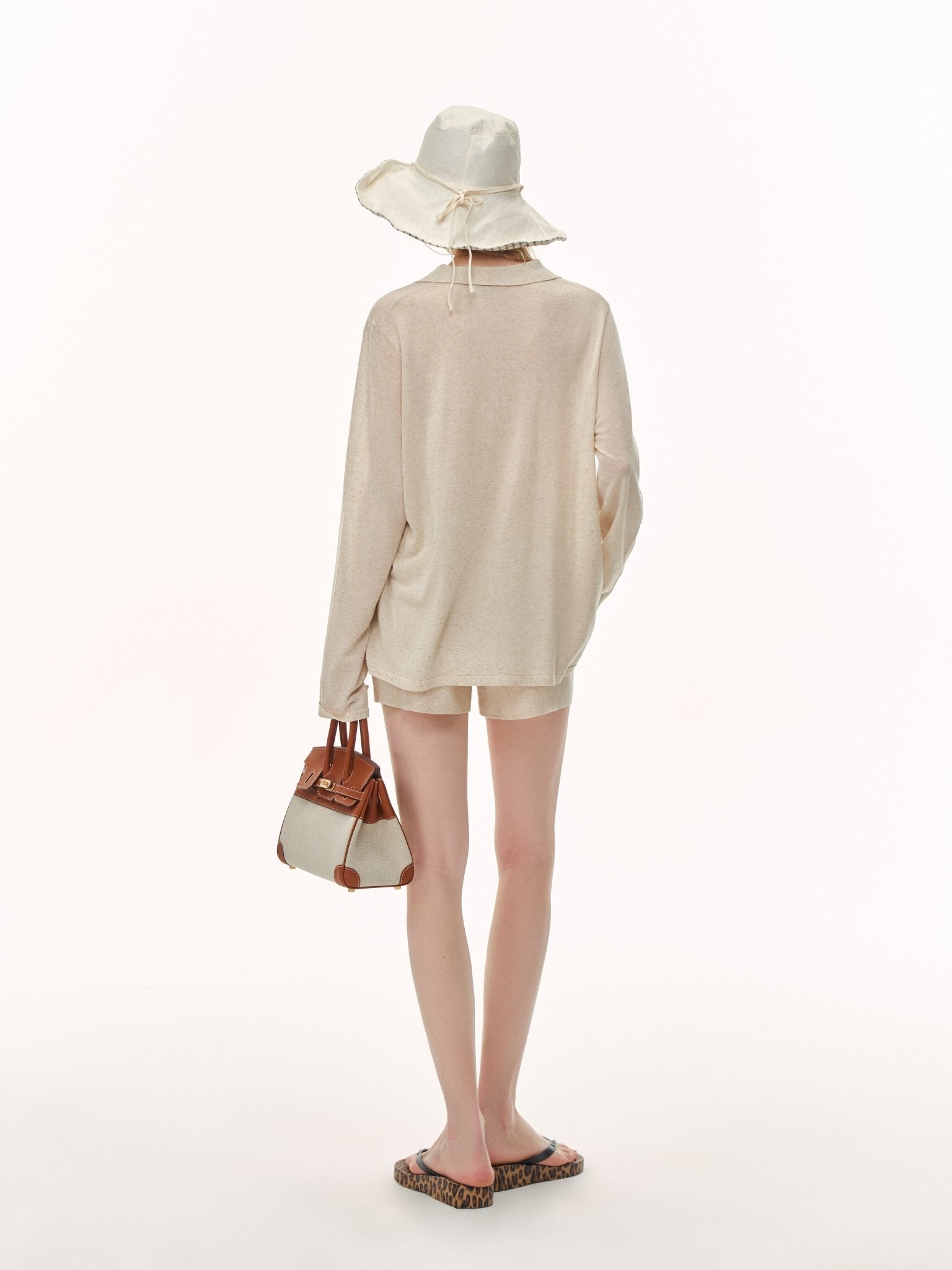 CLIMAX VISION Oatmeal - colored Tencel Linen Cool Shorts | MADAX