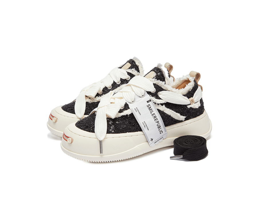 SMILEREPUBLIC Obsidian Low - top Interchangeable Open - mouthed Platform Shoes | MADAX