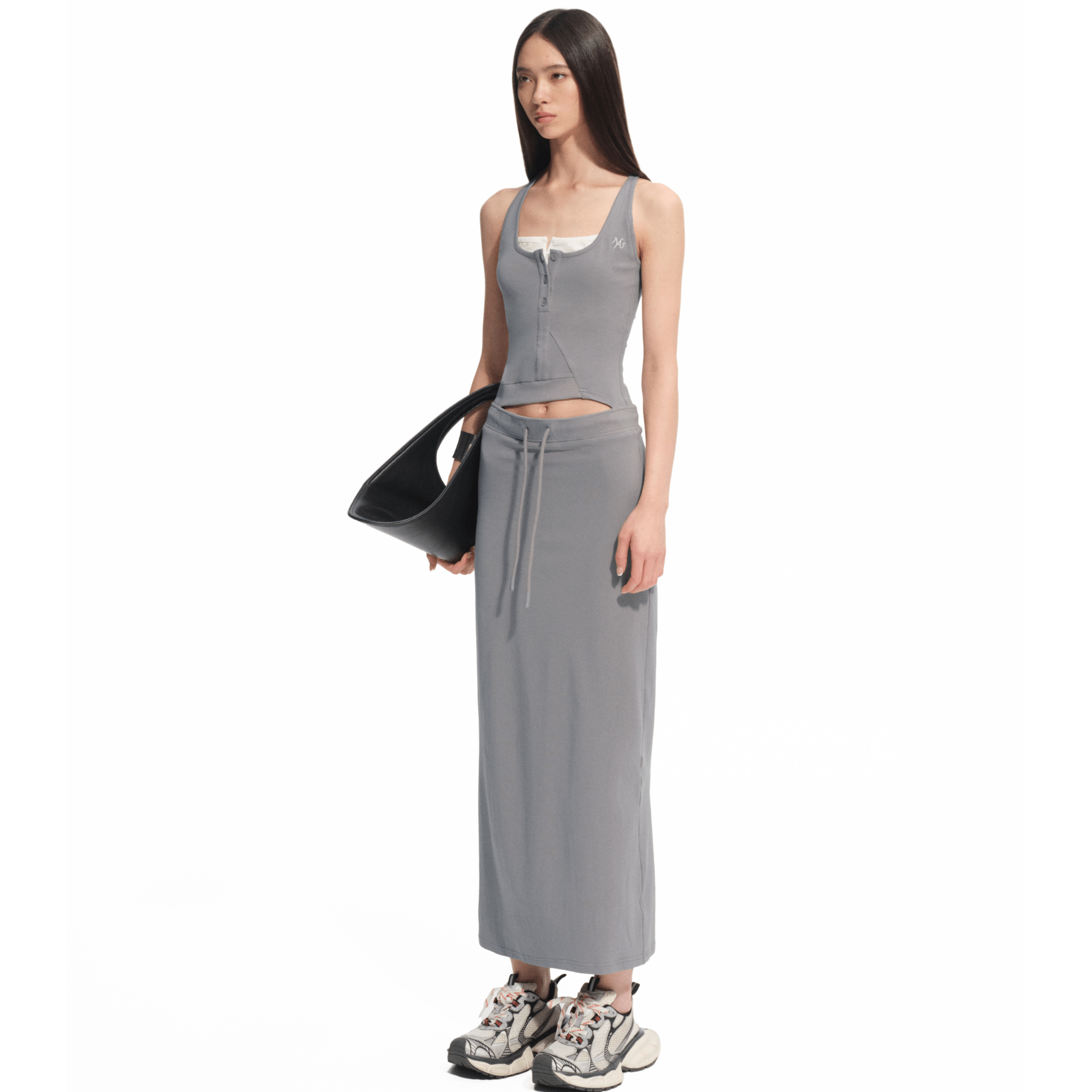 NAWS Obsidian Strapless Dress in Gray | MADAX