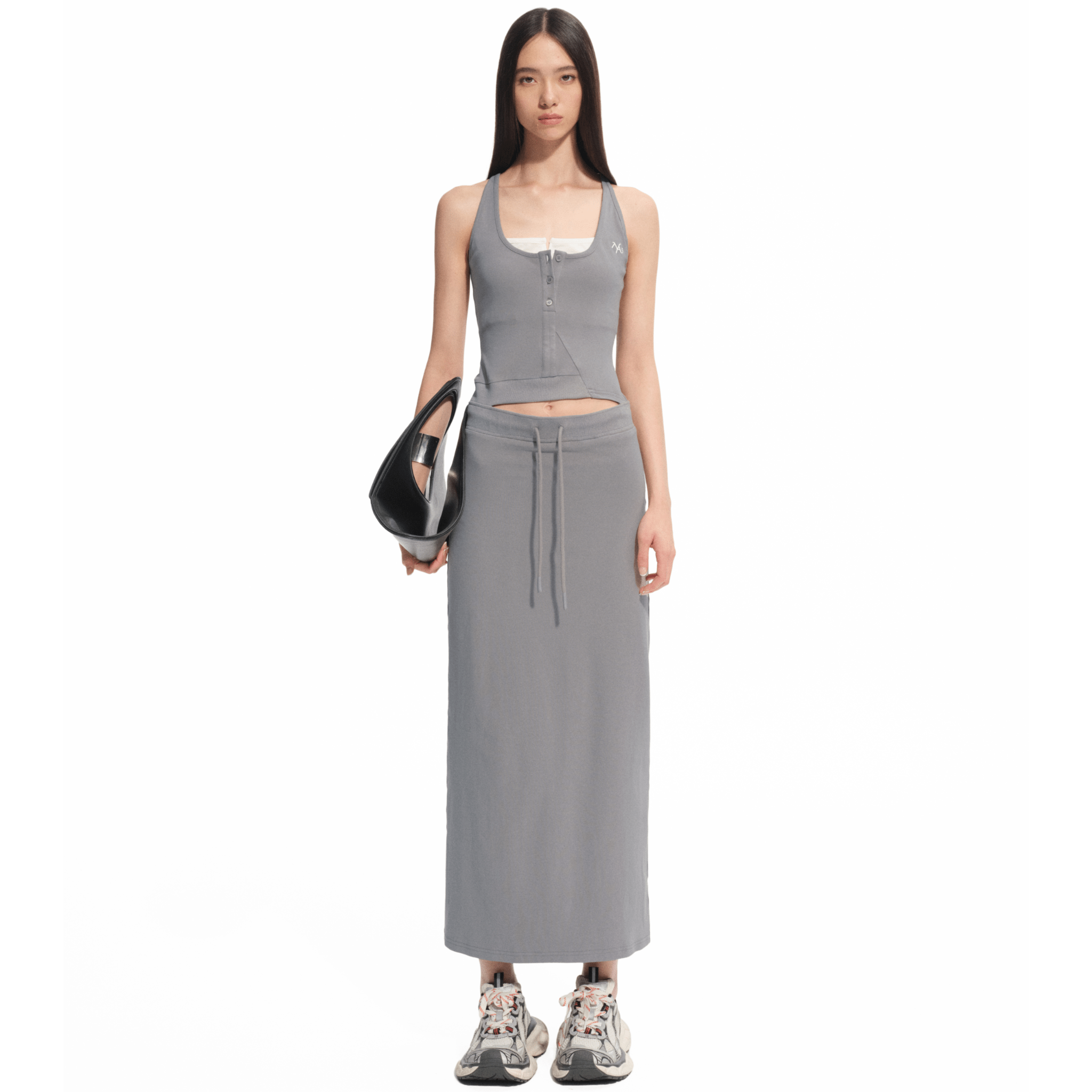 NAWS Obsidian Strapless Dress in Gray | MADAX