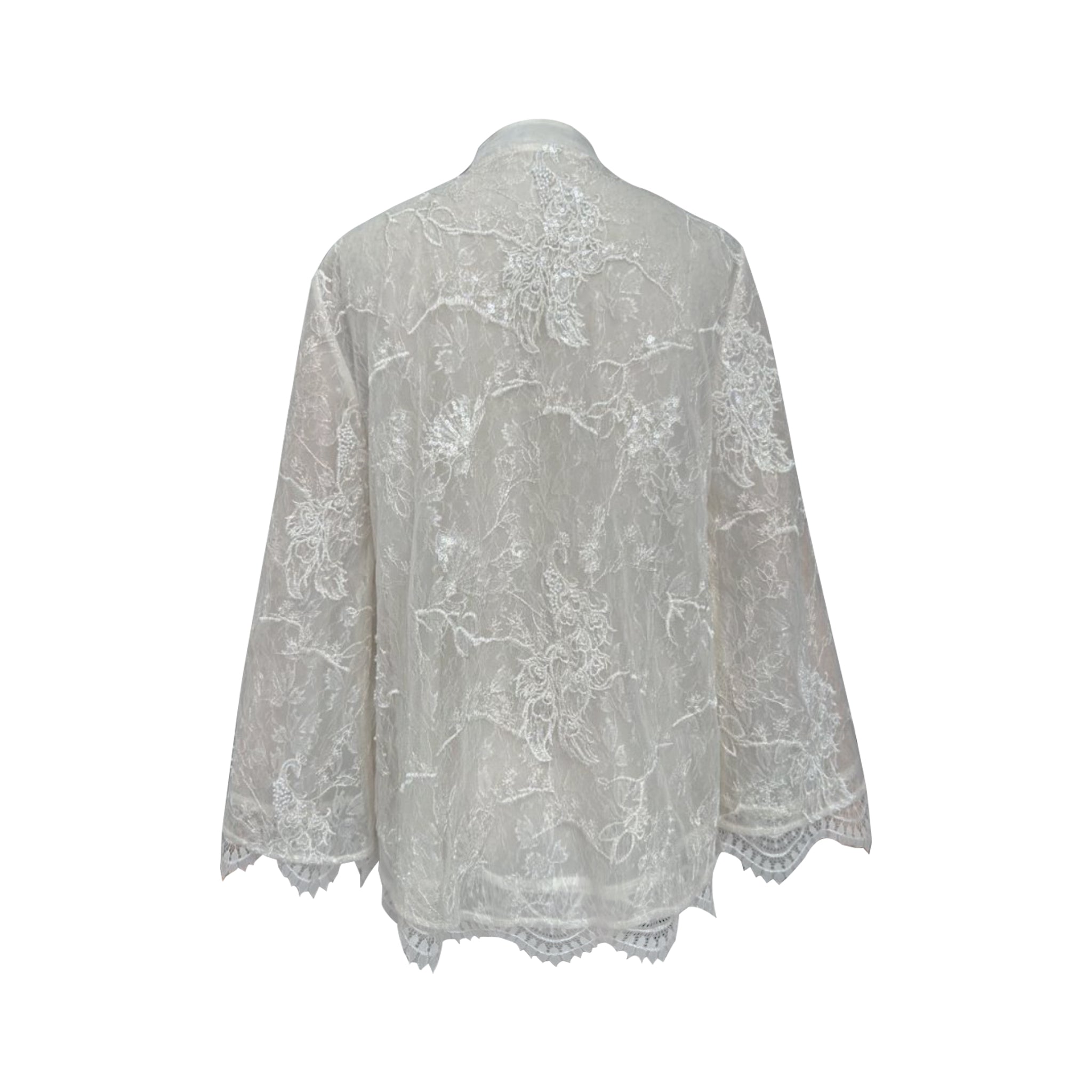 EtheClouds Off - white Buttoned Lace Top | MADA IN CHINA