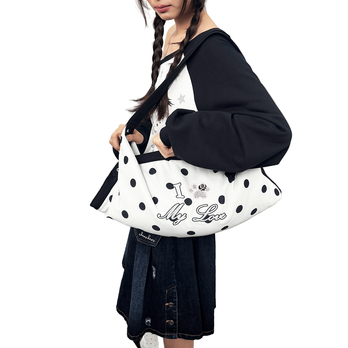 CHAOSCHAOS One - shoulder Crossbody Dual - use Puffy Pillow Bag In Polka Dot | MADAX