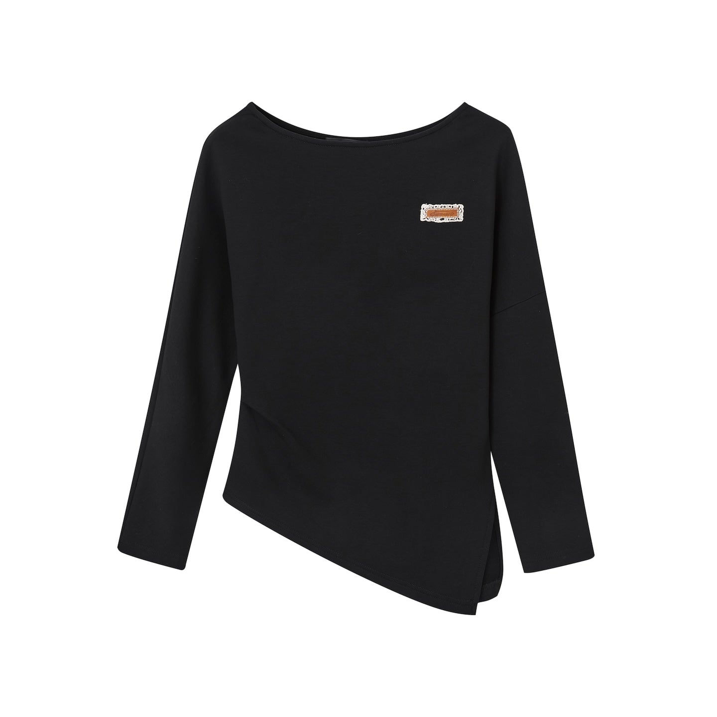 SOMESOWE One - shoulder Irregular Top In Black | MADAX