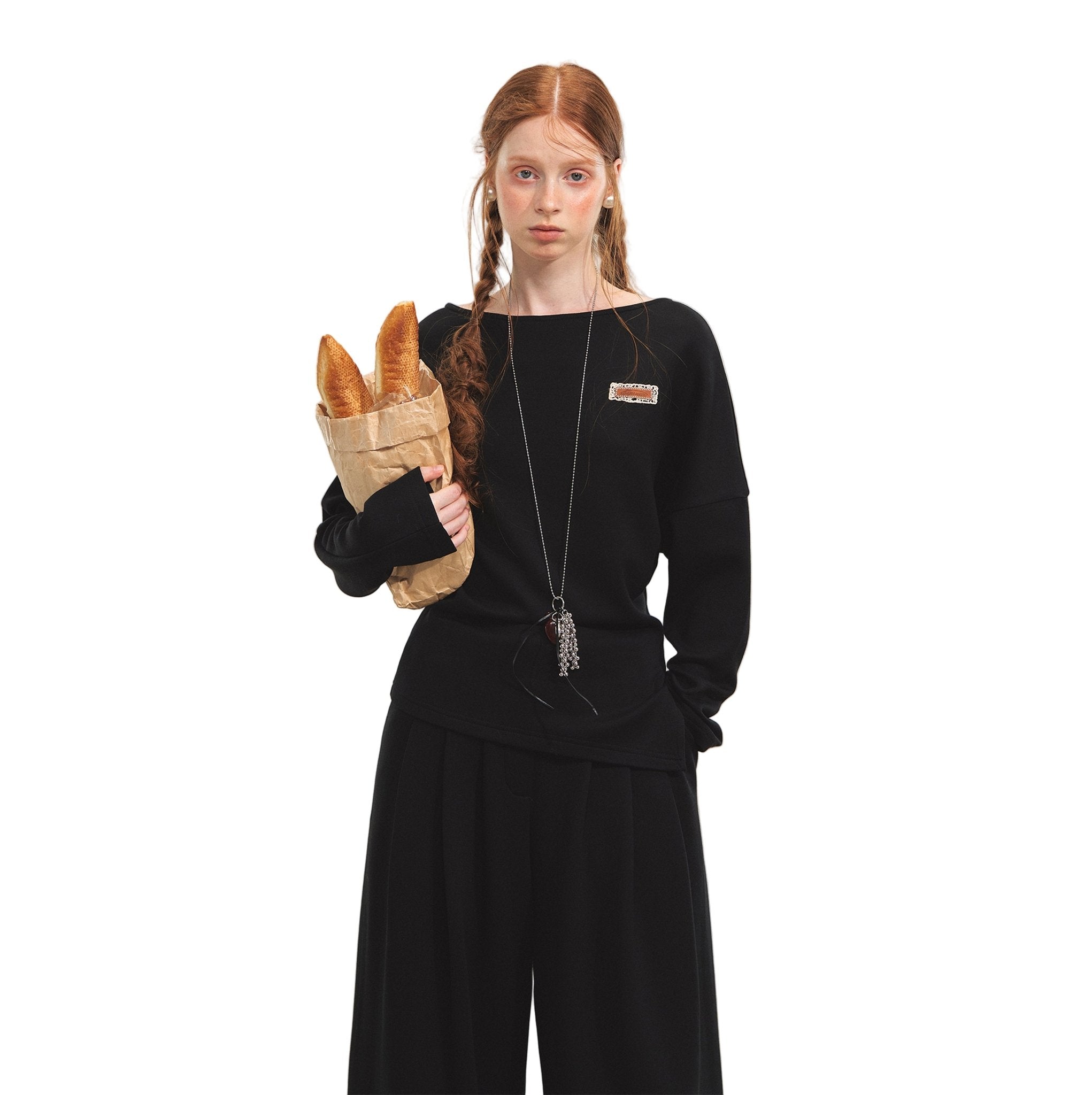 SOMESOWE One - shoulder Irregular Top In Black | MADAX